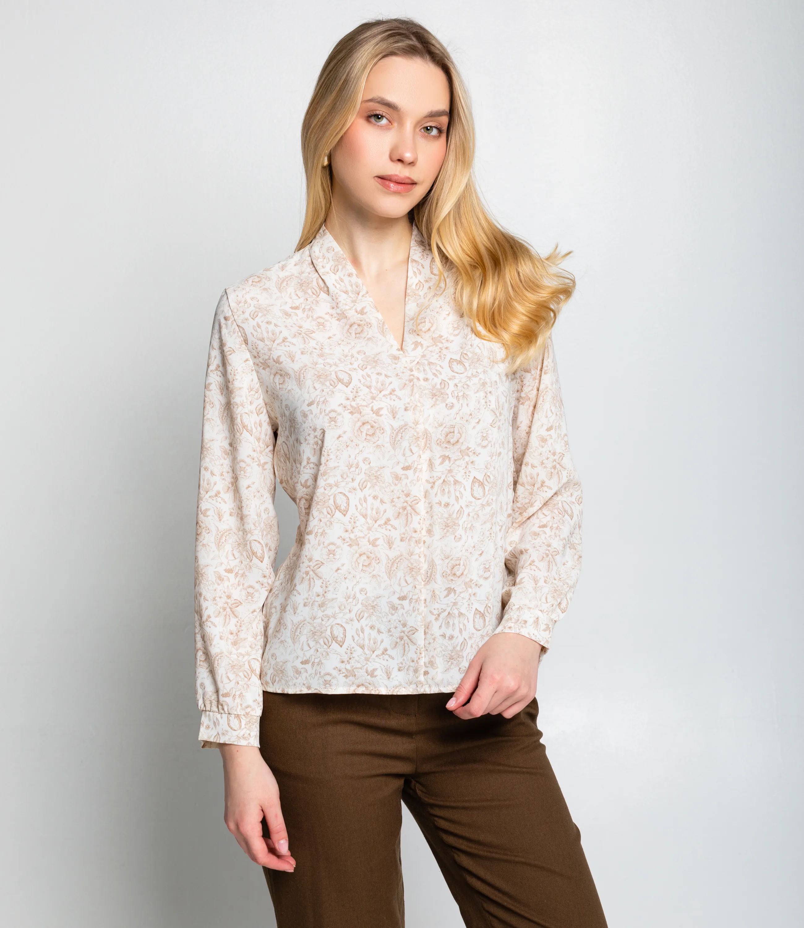 Блуза #КТ803 (8), бежевый - фото 1