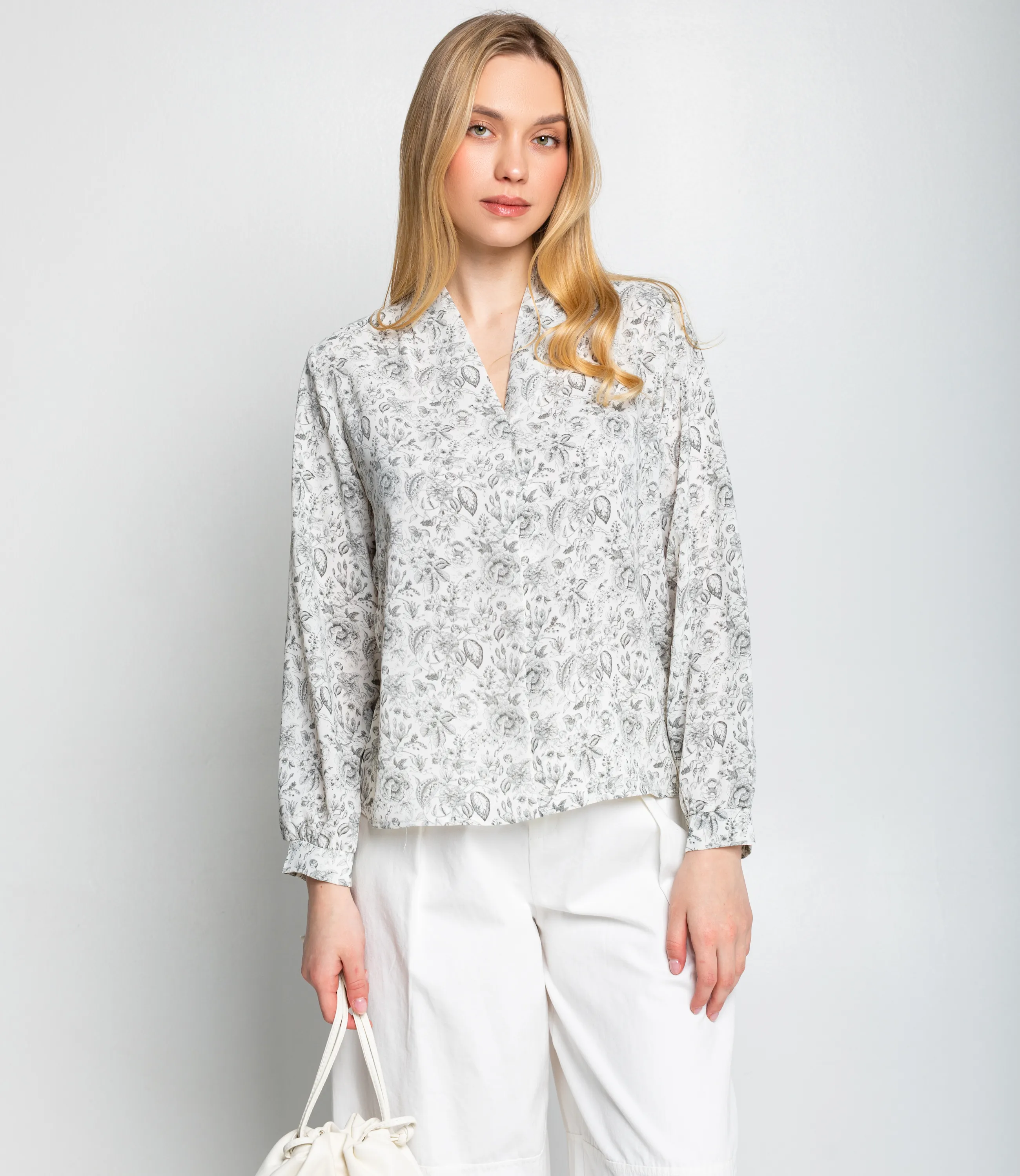 Блуза #КТ803 (8), серый - фото 1