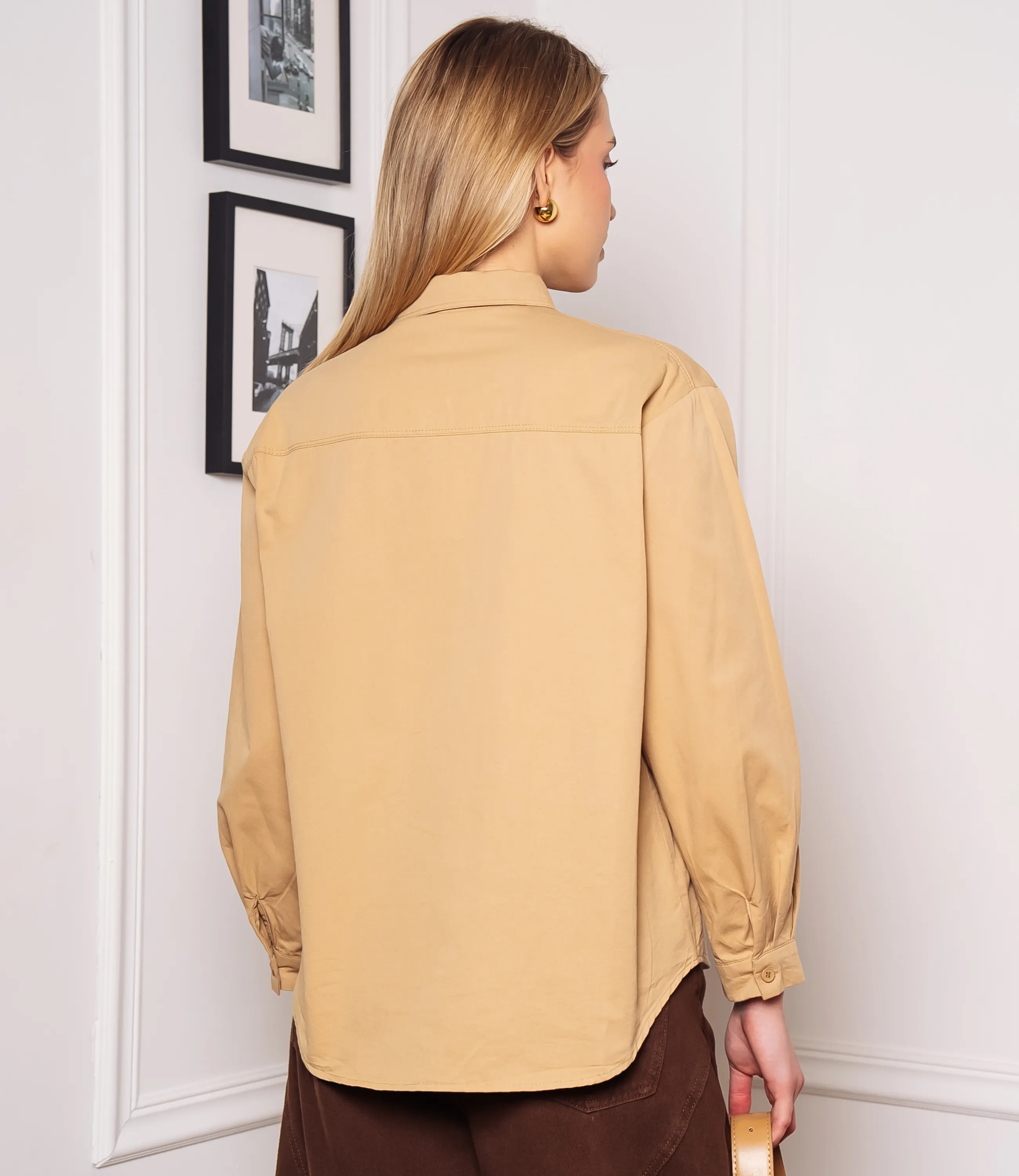 Рубашка #КТ6810 (4), бежевый - фото 3