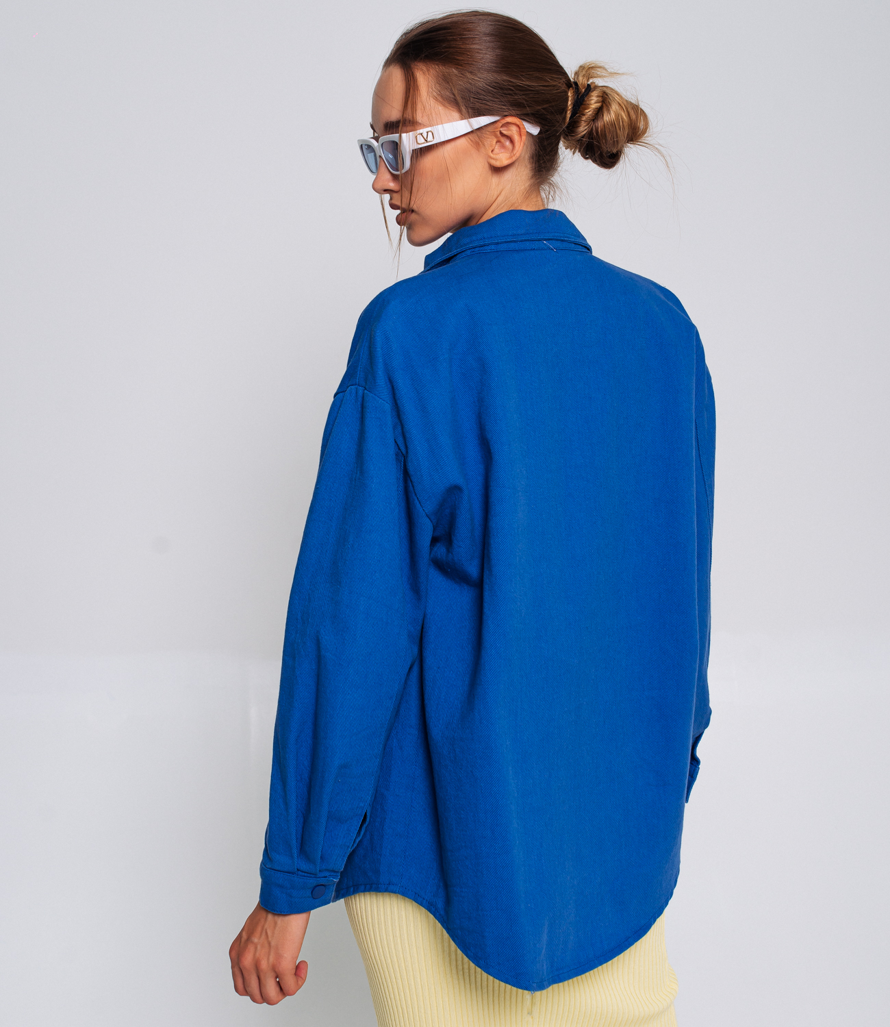 Джинсовая рубашка #КТ8989, синий - фото 5