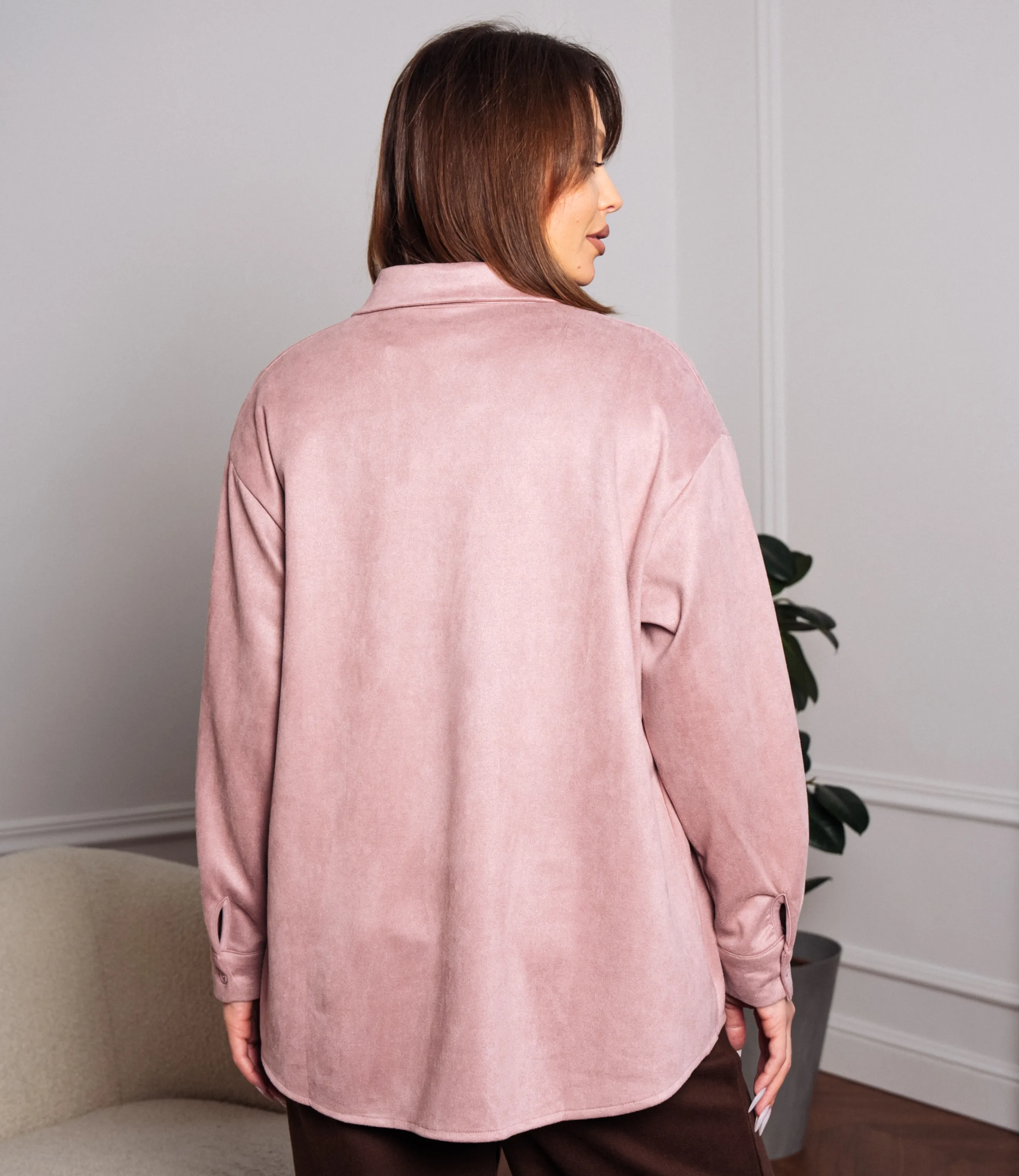 Рубашка #КТ1320, пыльная роза - фото 3