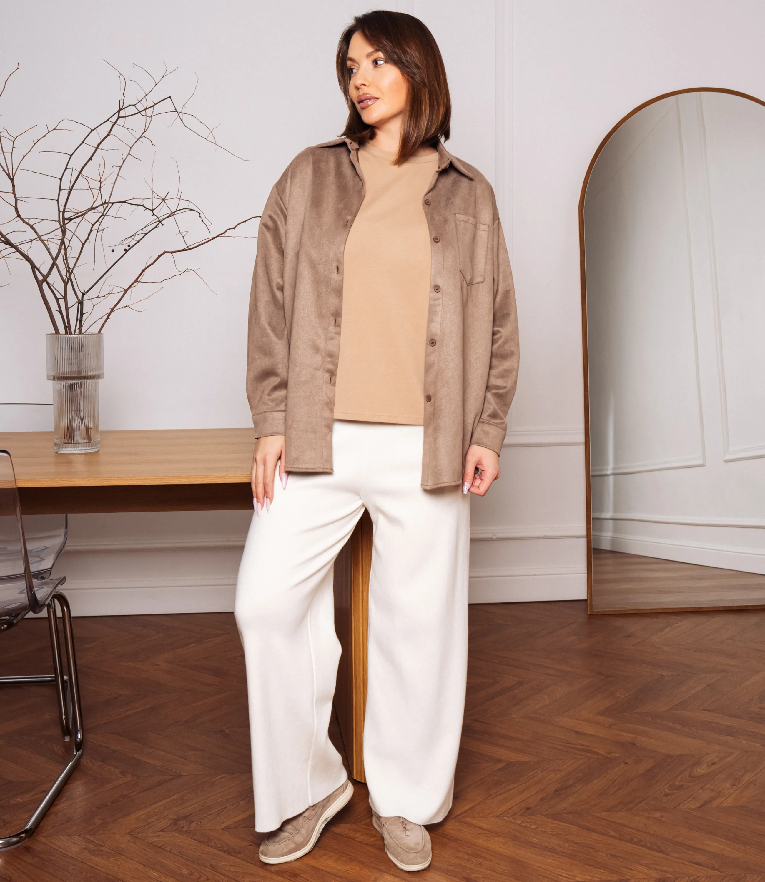 Рубашка #КТ1320, капучино - фото 4