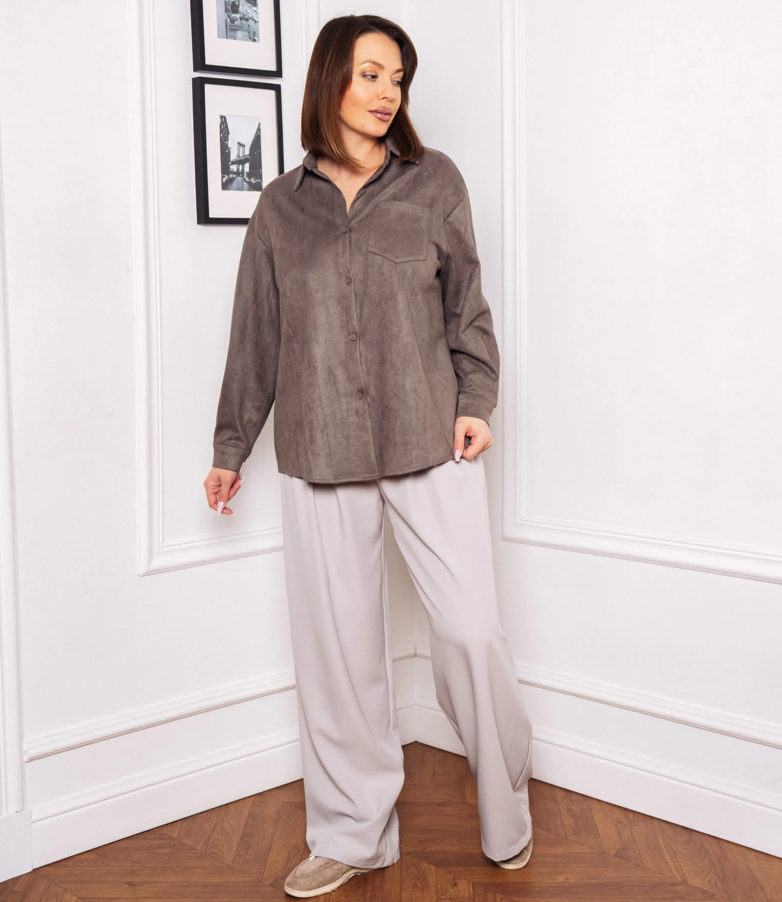 Рубашка #КТ1320, тёмно-серый - фото 4