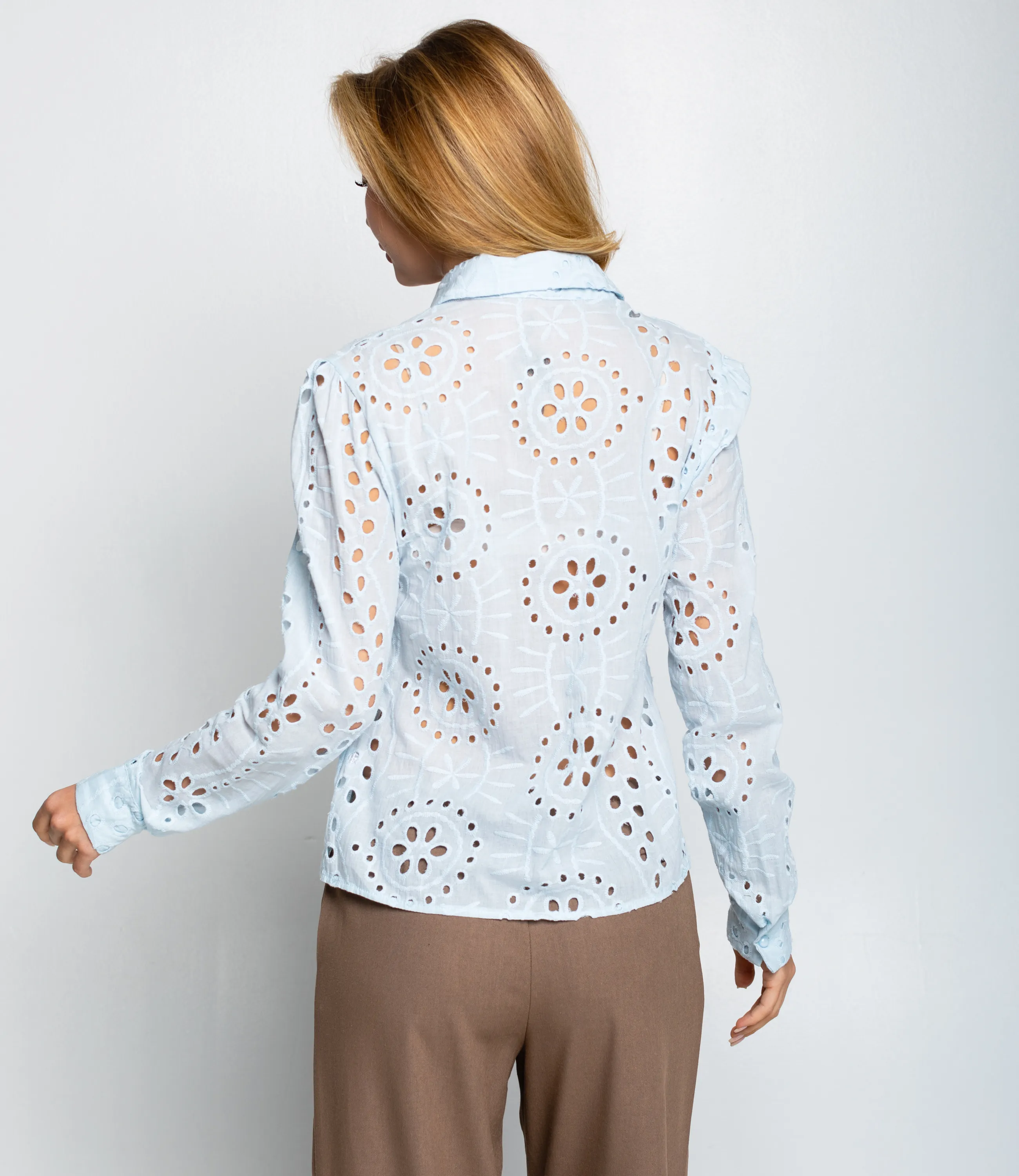 Блуза #ОКТ086009, голубой - фото 3