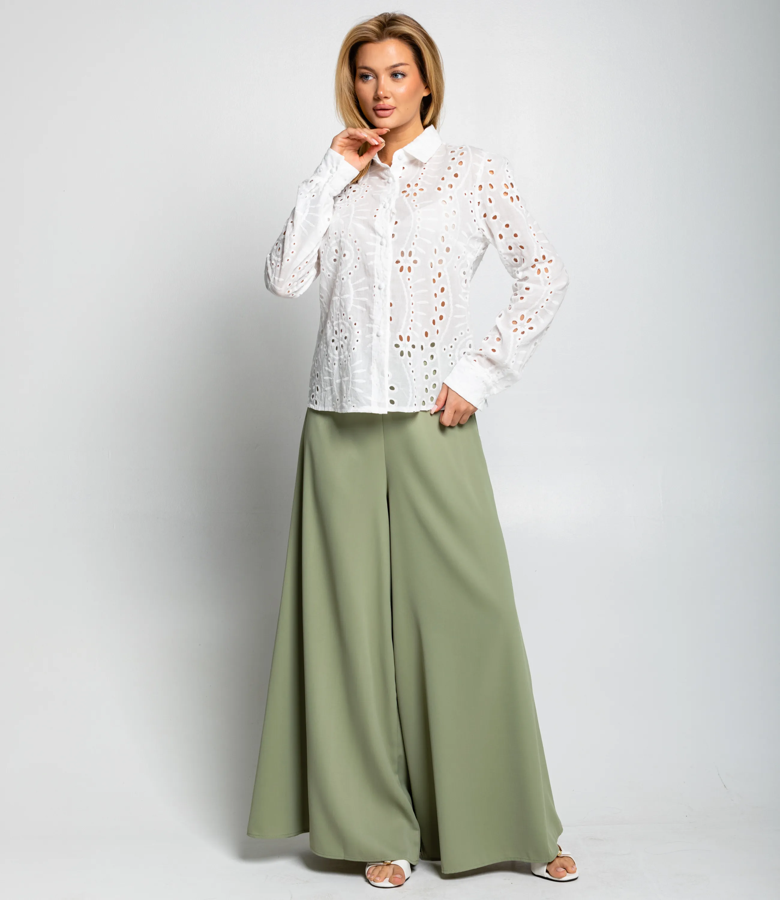 Блуза #ОКТ086009, белый - фото 4