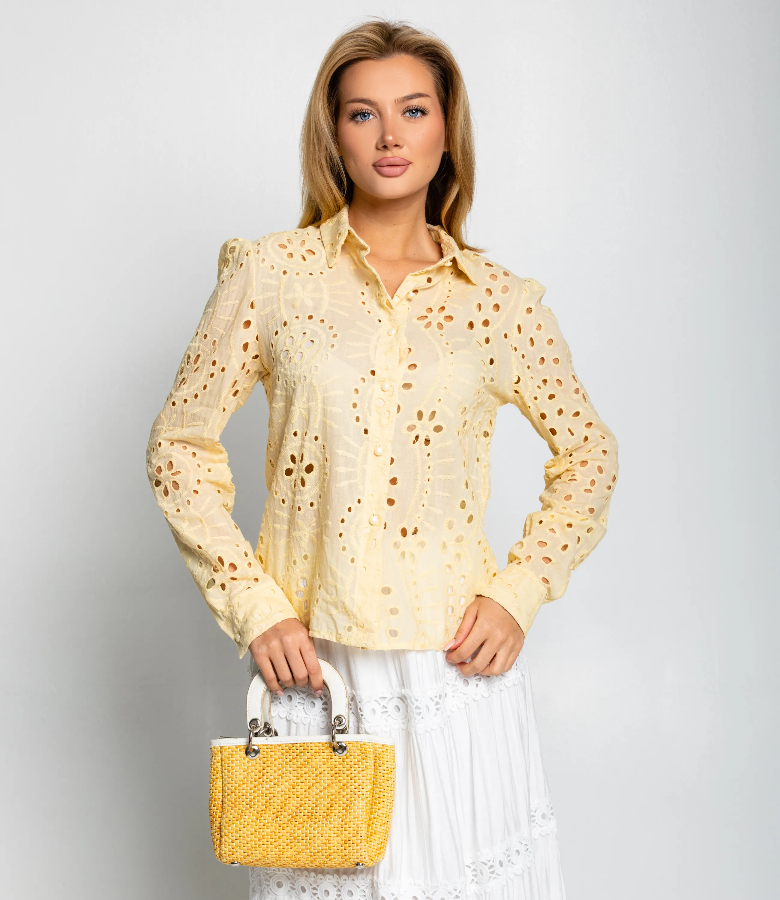 Блуза #ОКТ086009, светло-жёлтый - фото 1
