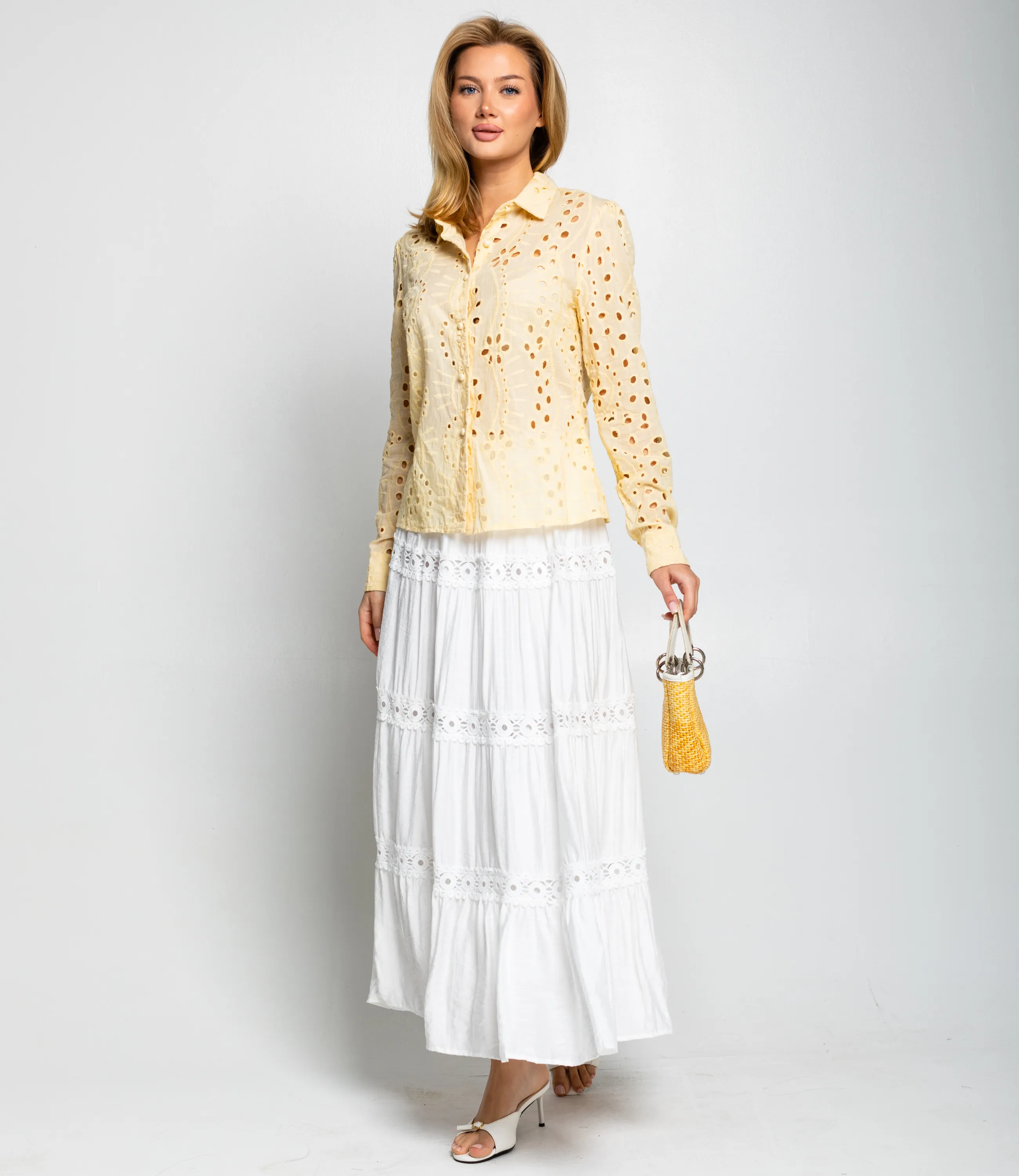 Блуза #ОКТ086009, светло-жёлтый - фото 4