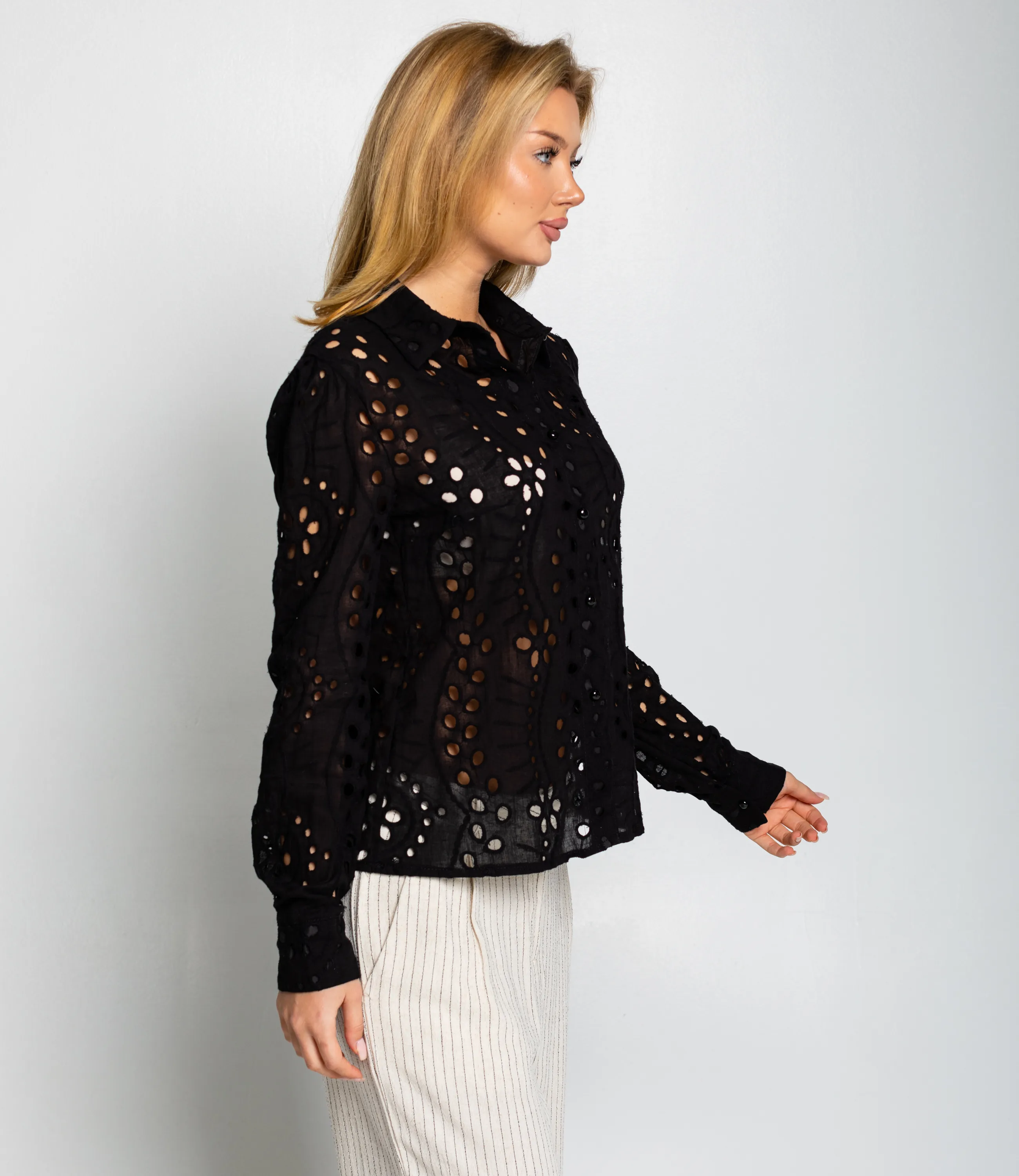 Блуза #ОКТ086009, чёрный - фото 2
