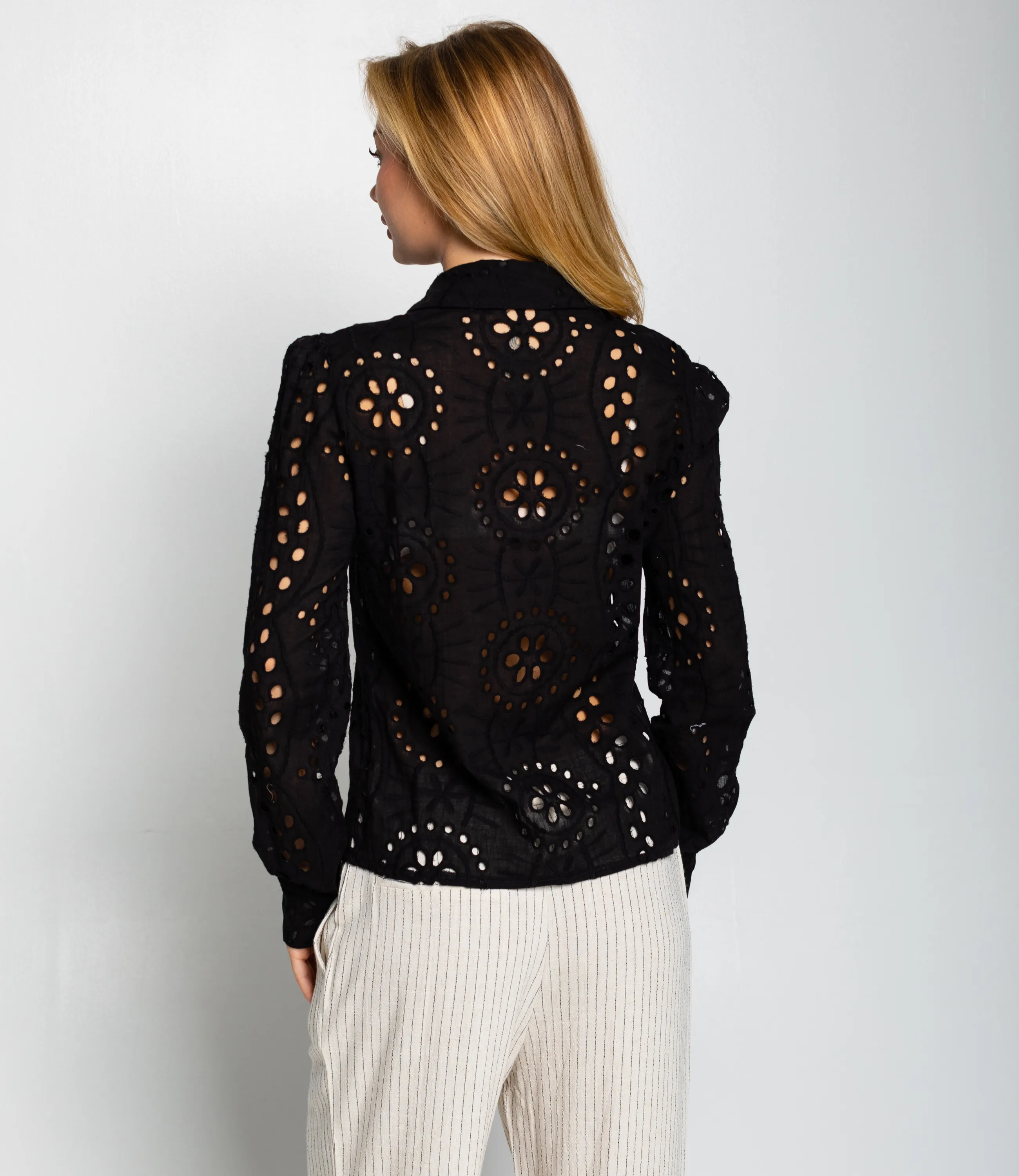 Блуза #ОКТ086009, чёрный - фото 3