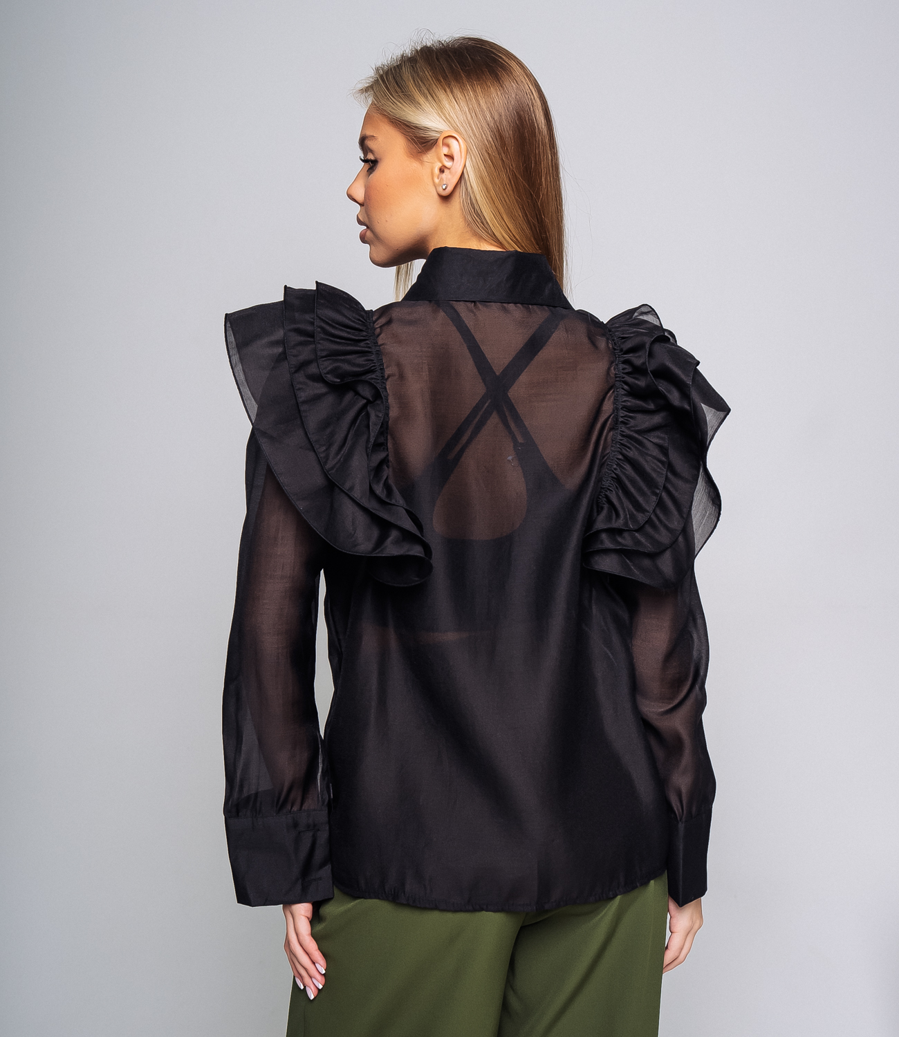 Блуза #КТ9682, чёрный - фото 3