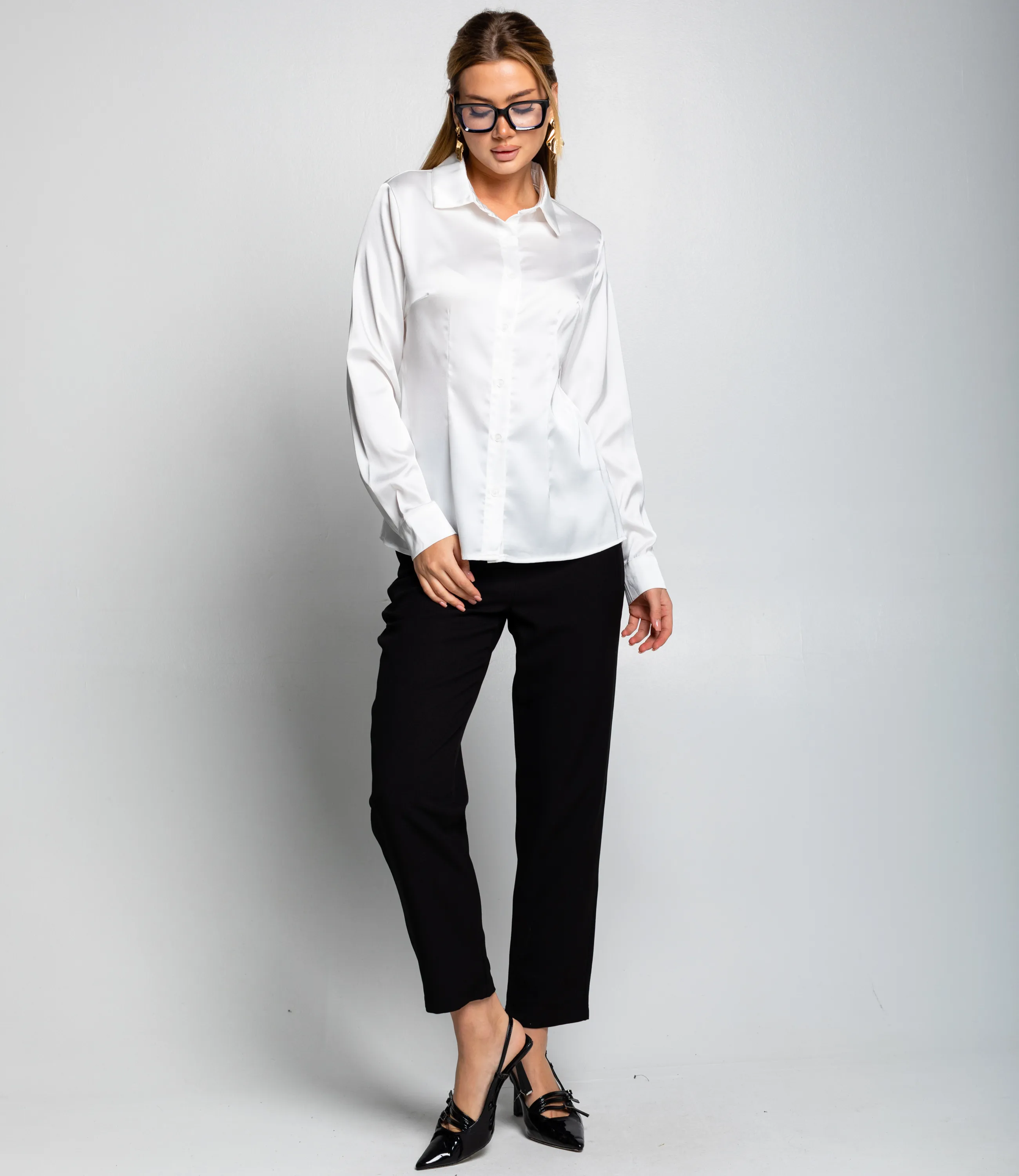 Блуза #ОКТ025022, белый - фото 4