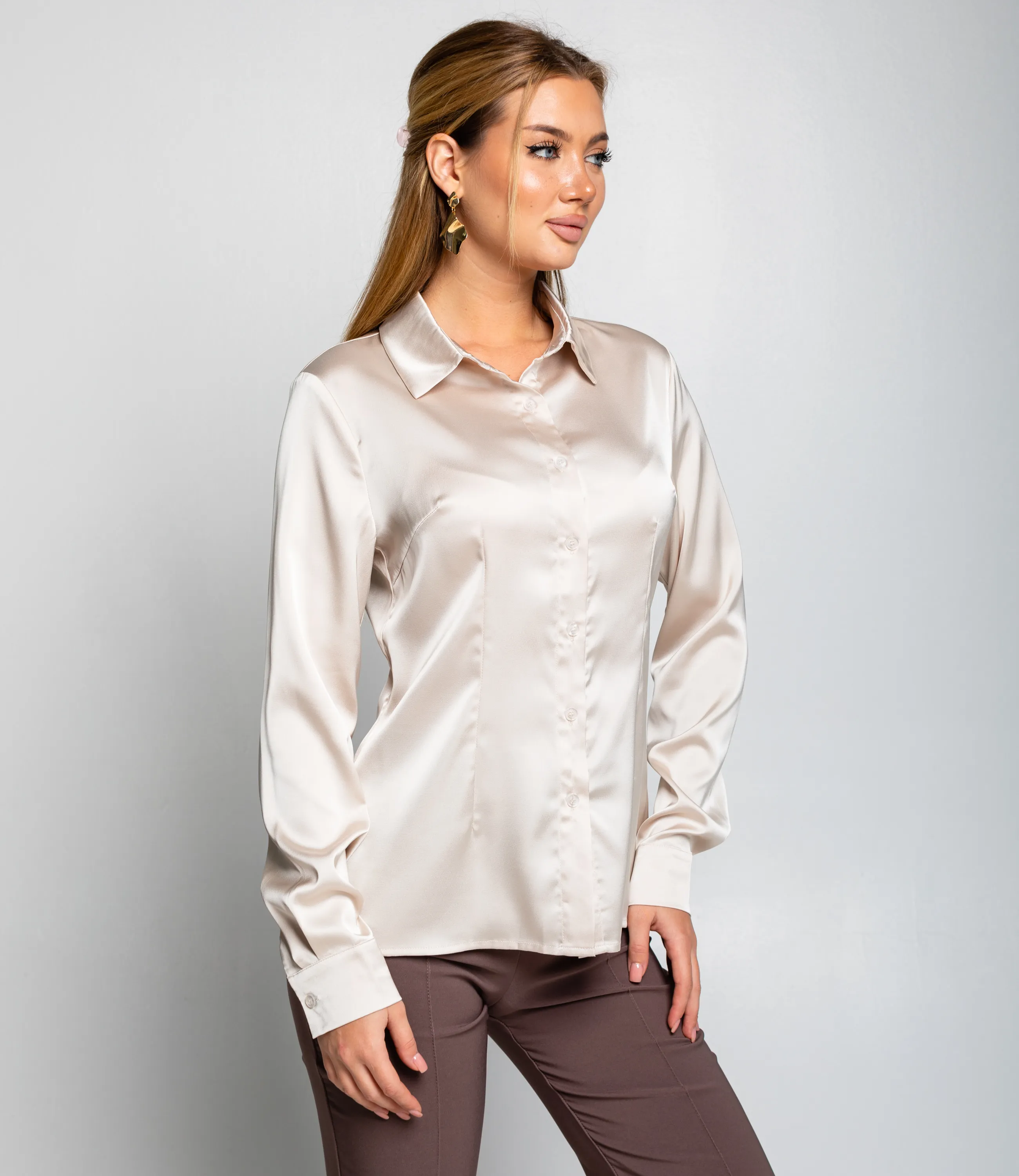 Блуза #ОКТ025022, светло-бежевый - фото 2