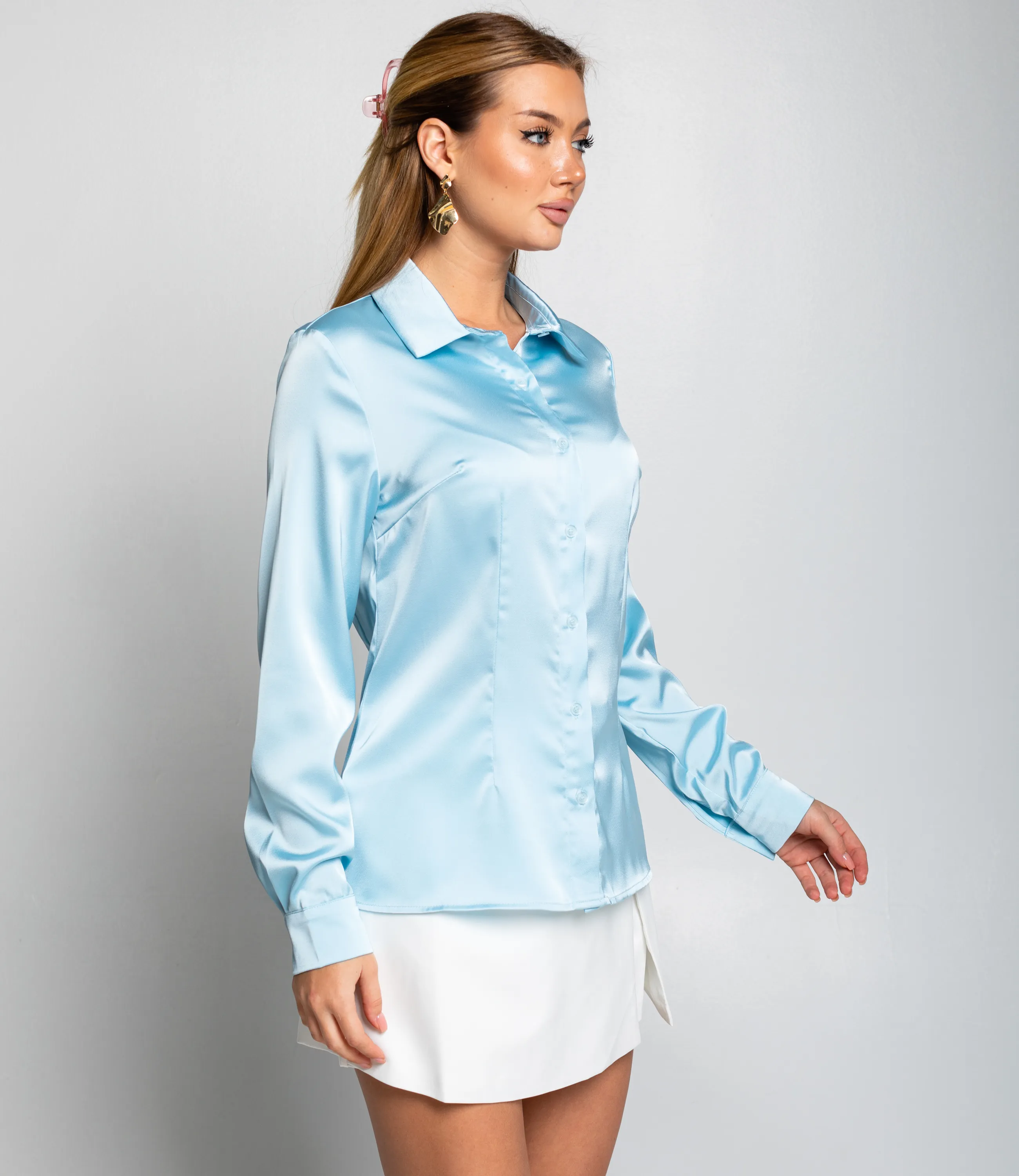 Блуза #ОКТ025022, голубой - фото 2