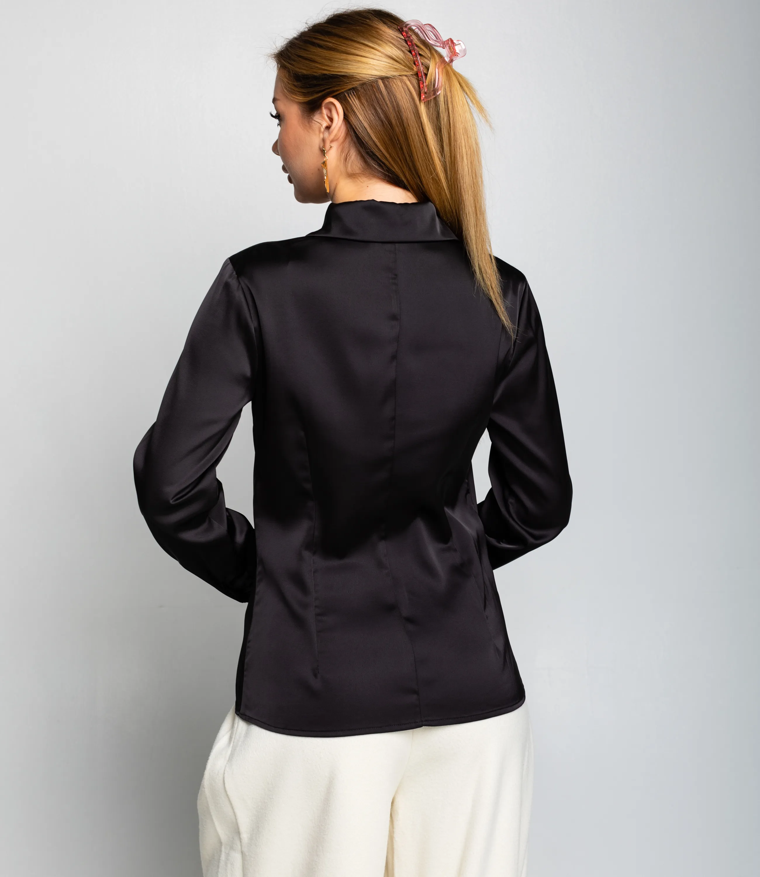 Блуза #ОКТ025022, чёрный - фото 3