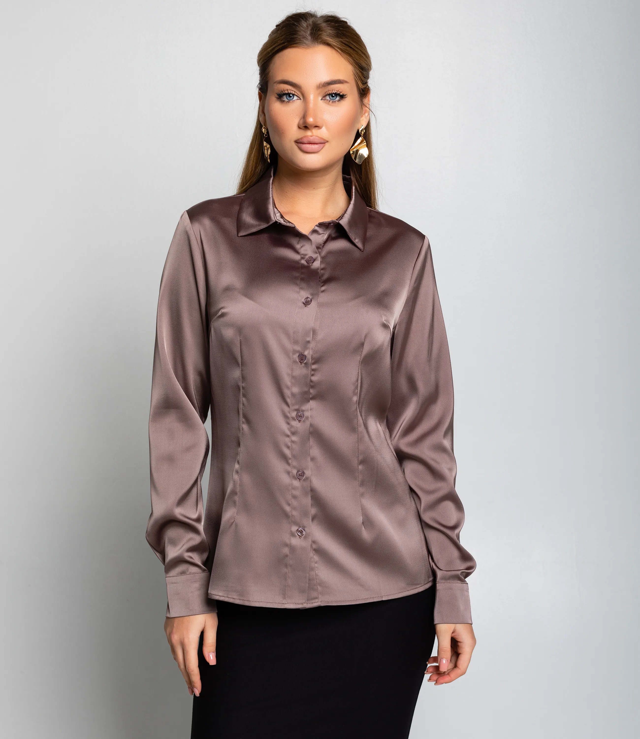 Блуза #ОКТ025022, капучино - фото 1