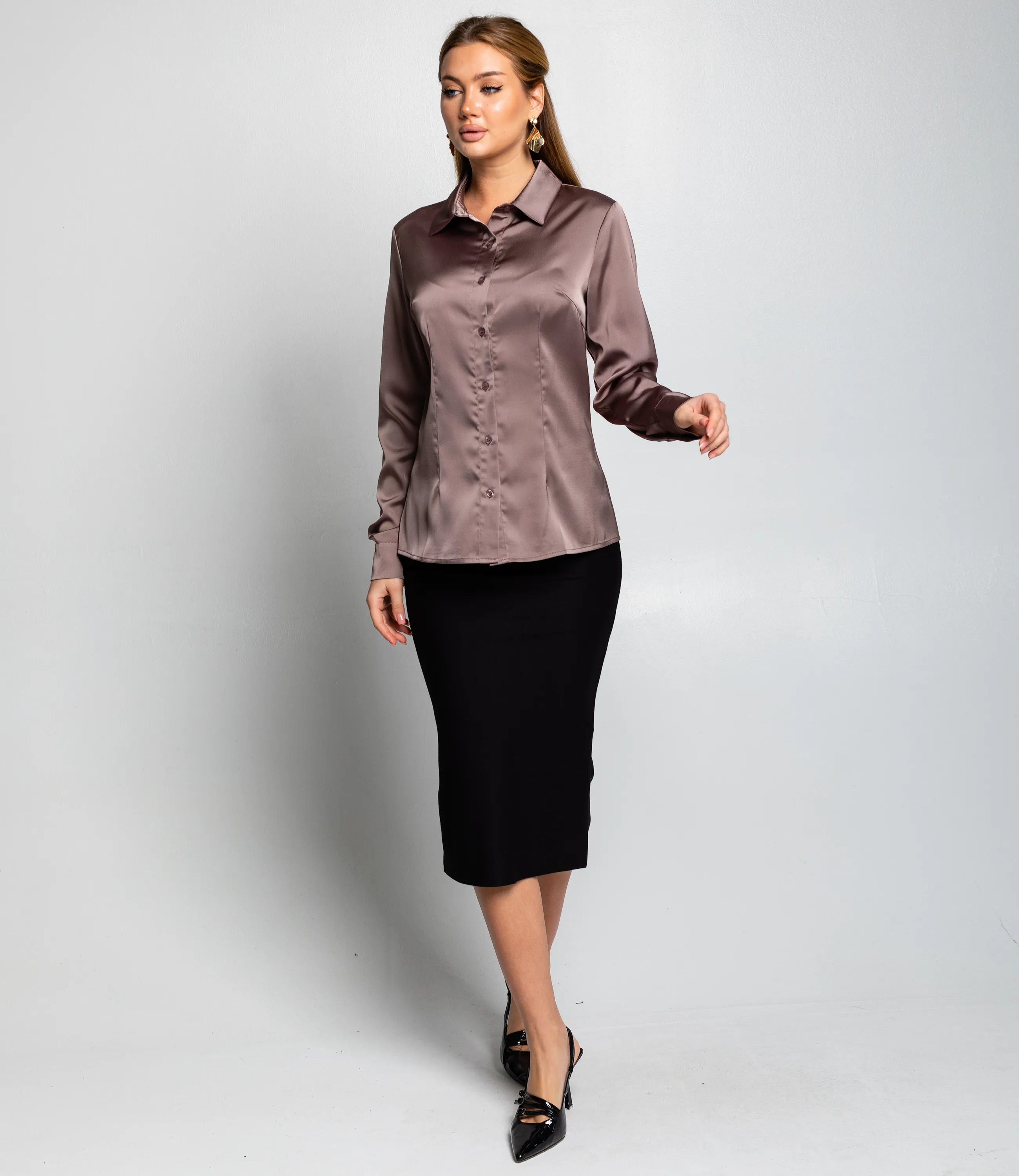 Блуза #ОКТ025022, капучино - фото 4