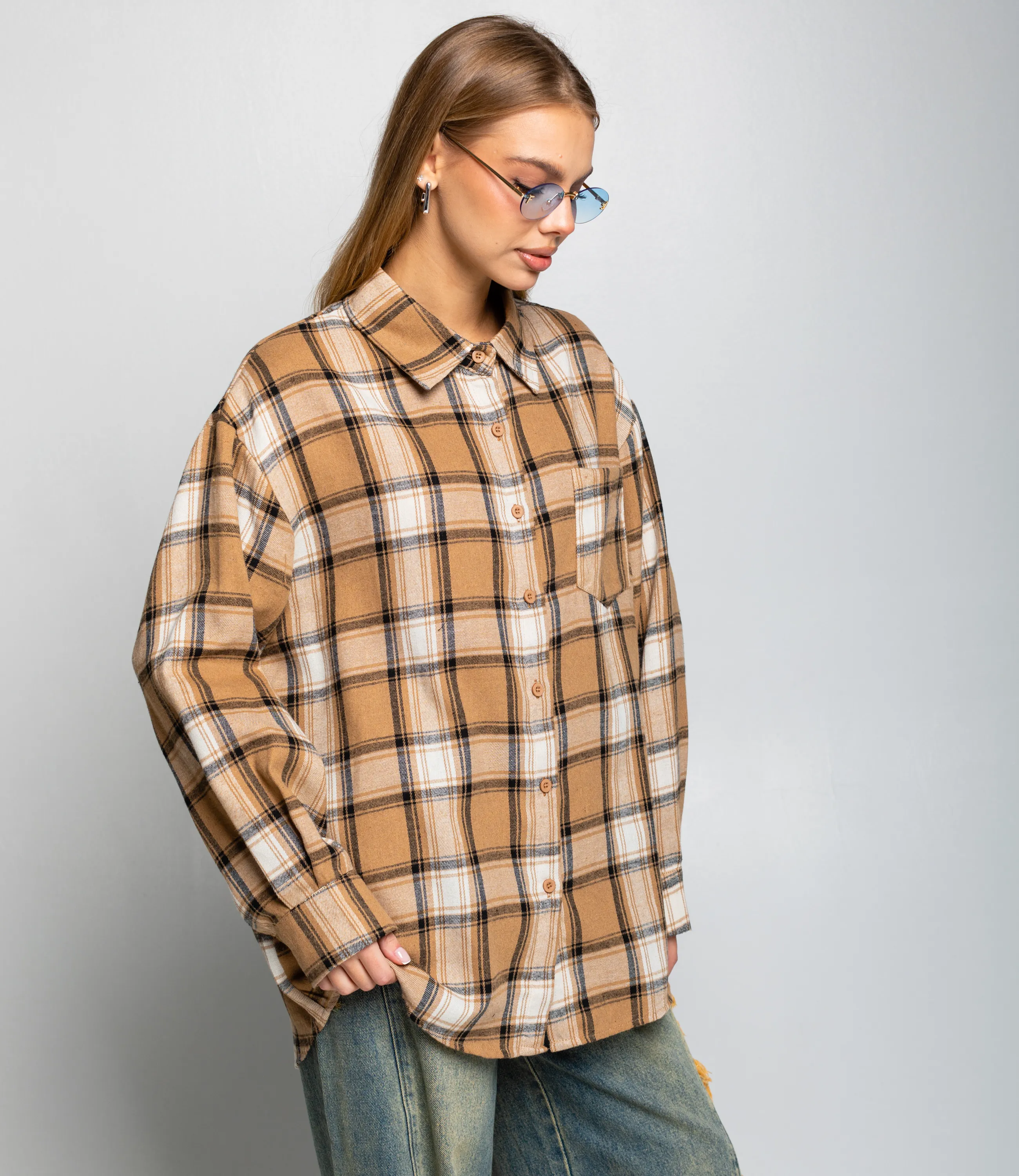 Рубашка #КТ225 (5), бежевый,белый - фото 2