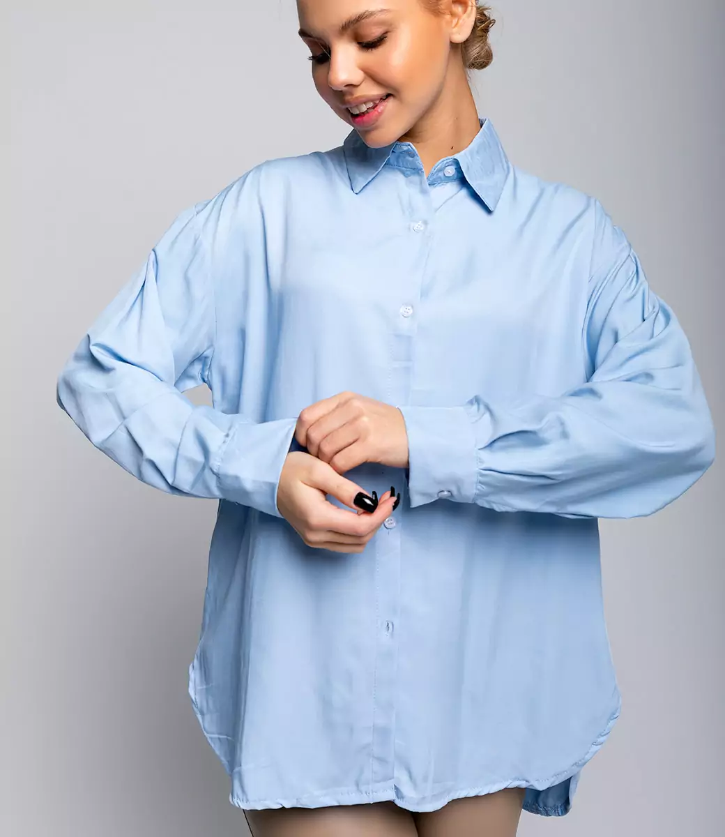 Рубашка #КТ31606, голубой - фото 5