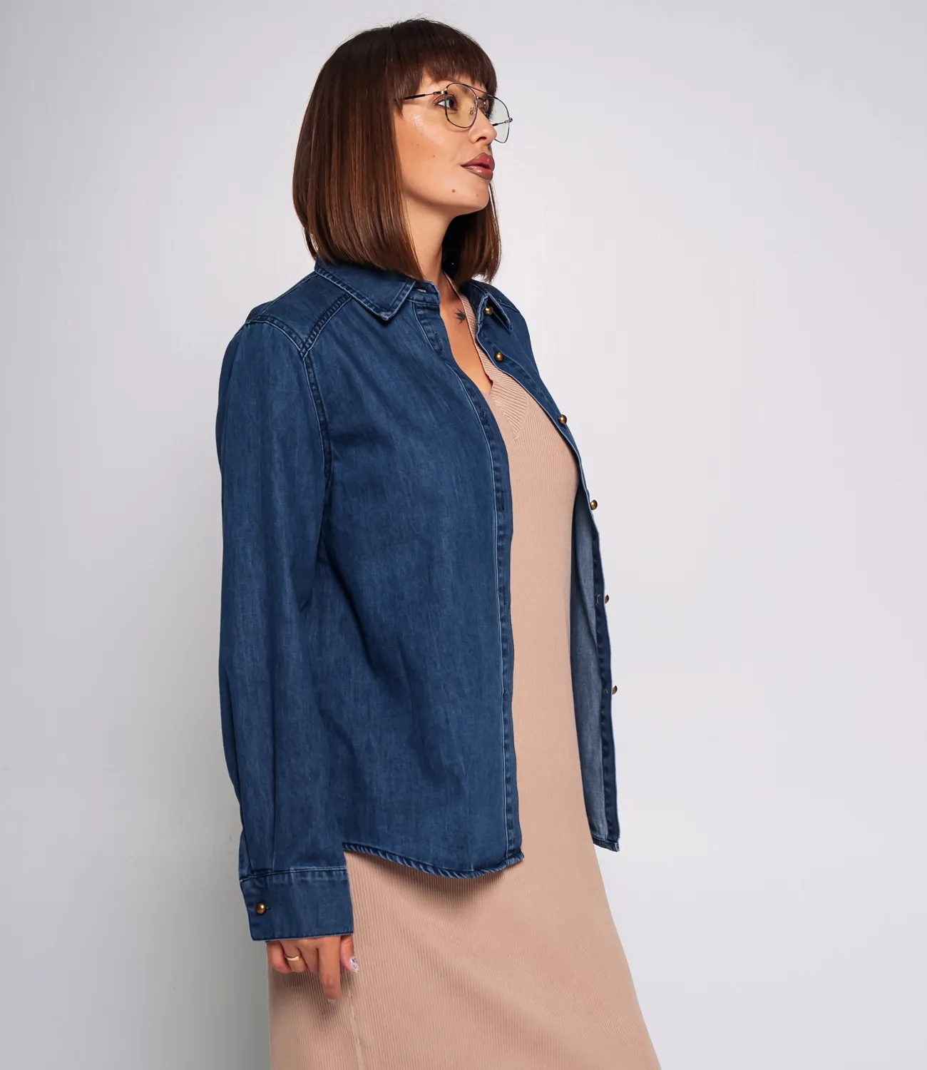 Джинсовая рубашка #КТ2305 (2), синий - фото 2