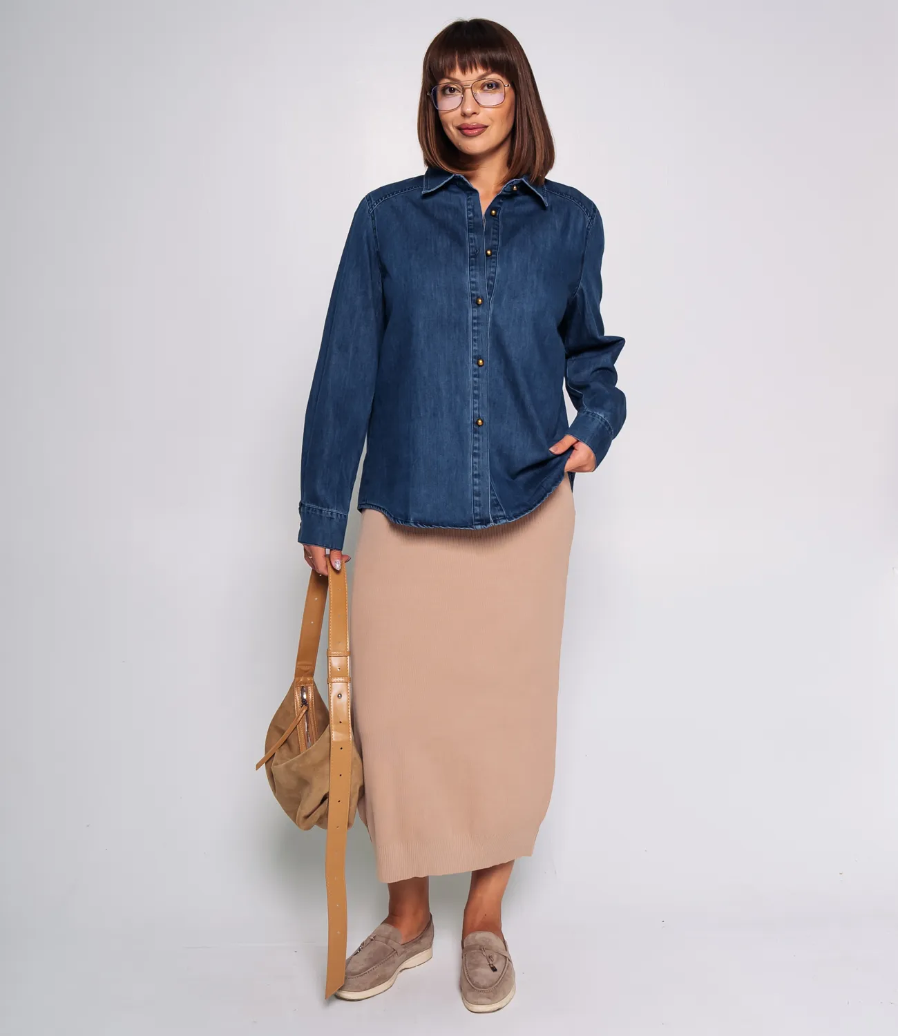 Джинсовая рубашка #КТ2305 (2), синий - фото 4