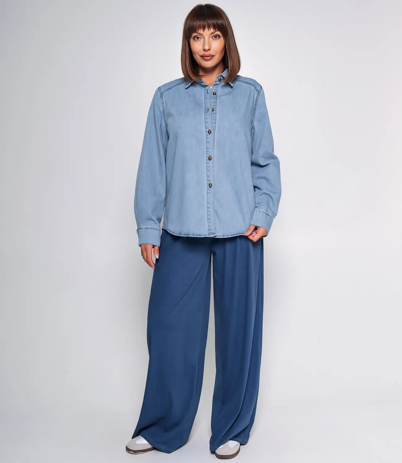 Джинсовая рубашка #КТ2305 (2), голубой - фото 4