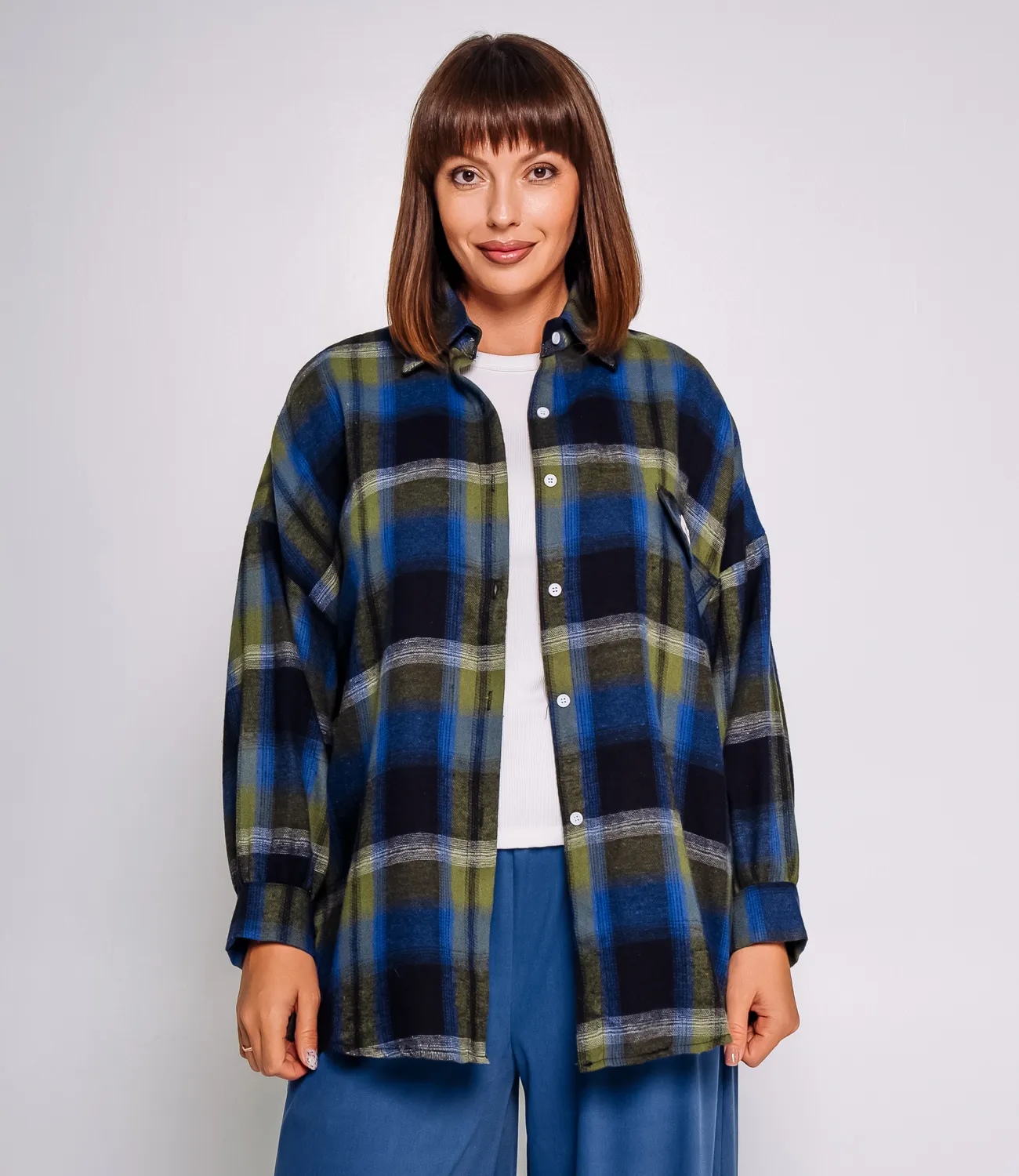 Рубашка #КТ23830, синий - фото 1