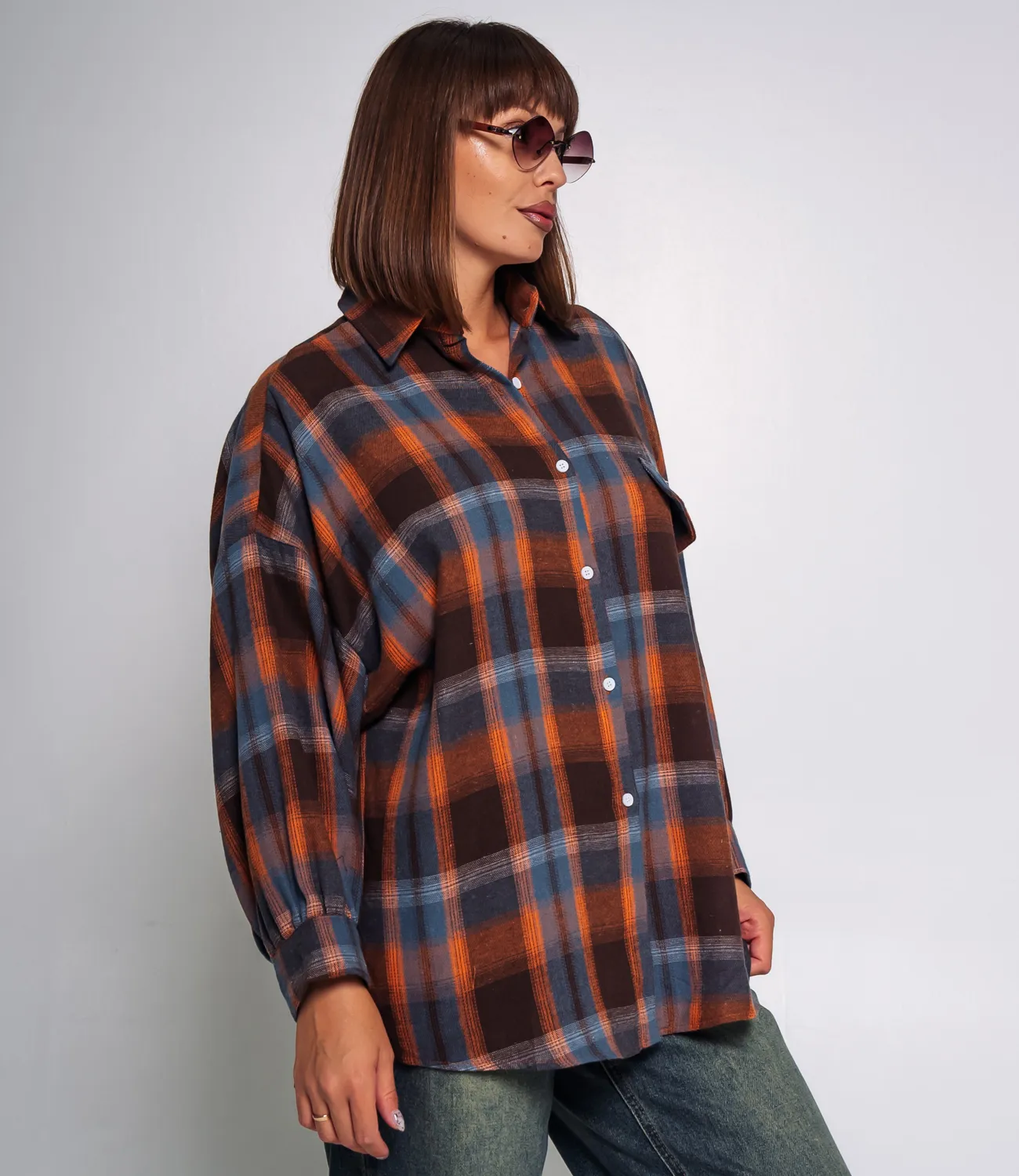 Рубашка #КТ23830, терракотовый - фото 2