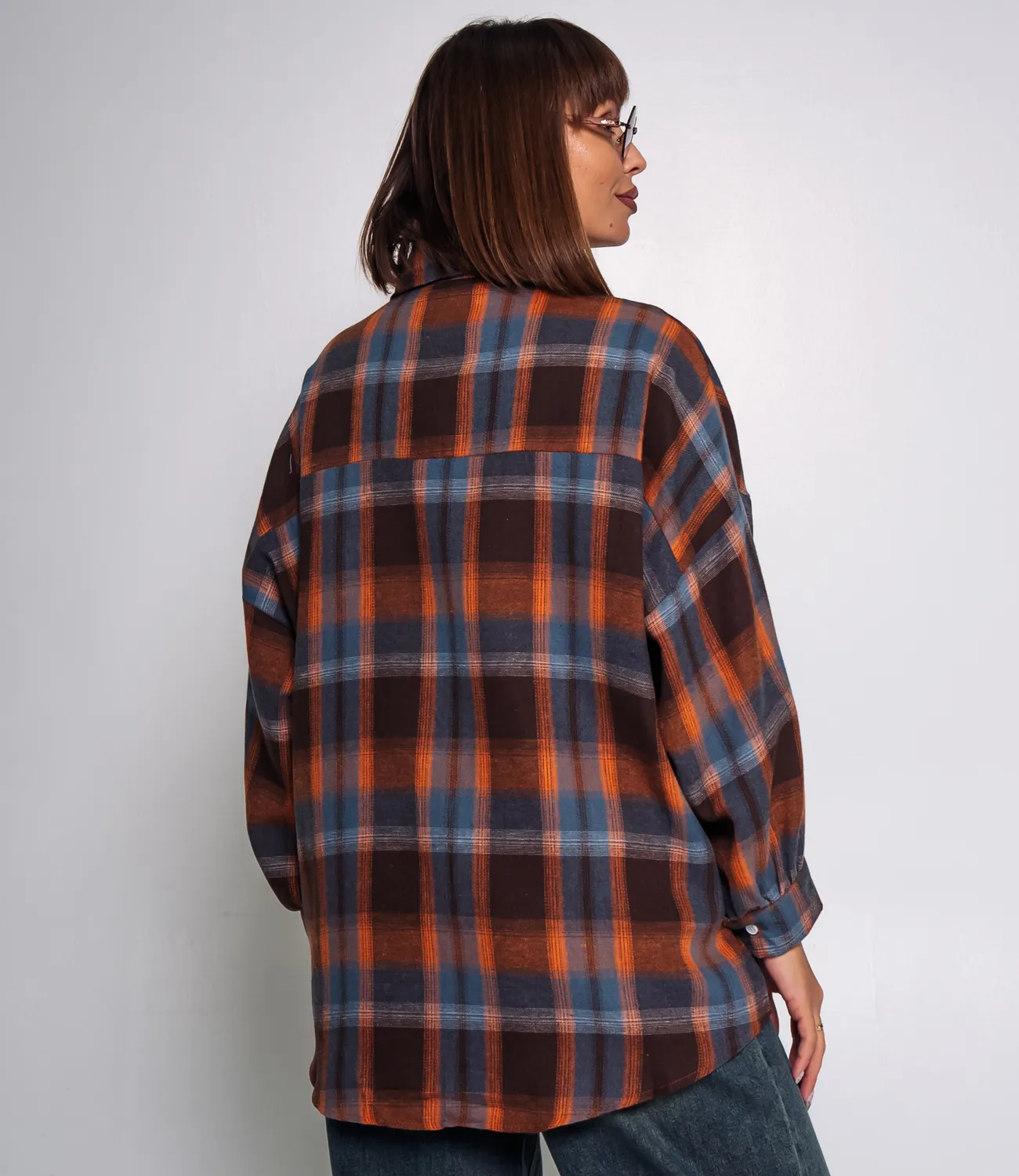 Рубашка #КТ23830, терракотовый - фото 3