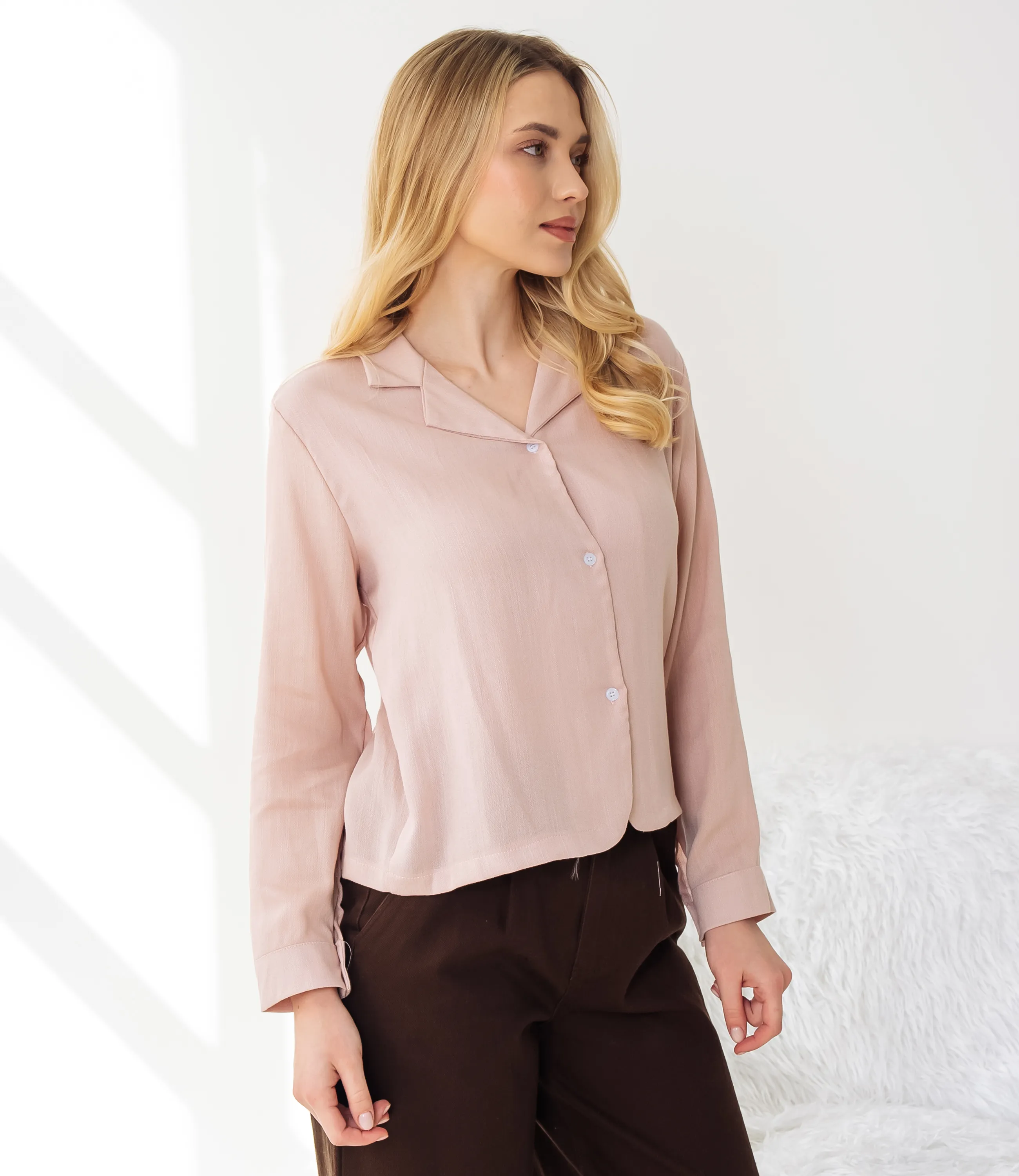 Рубашка #КТ9025 (3), пудровый - фото 2