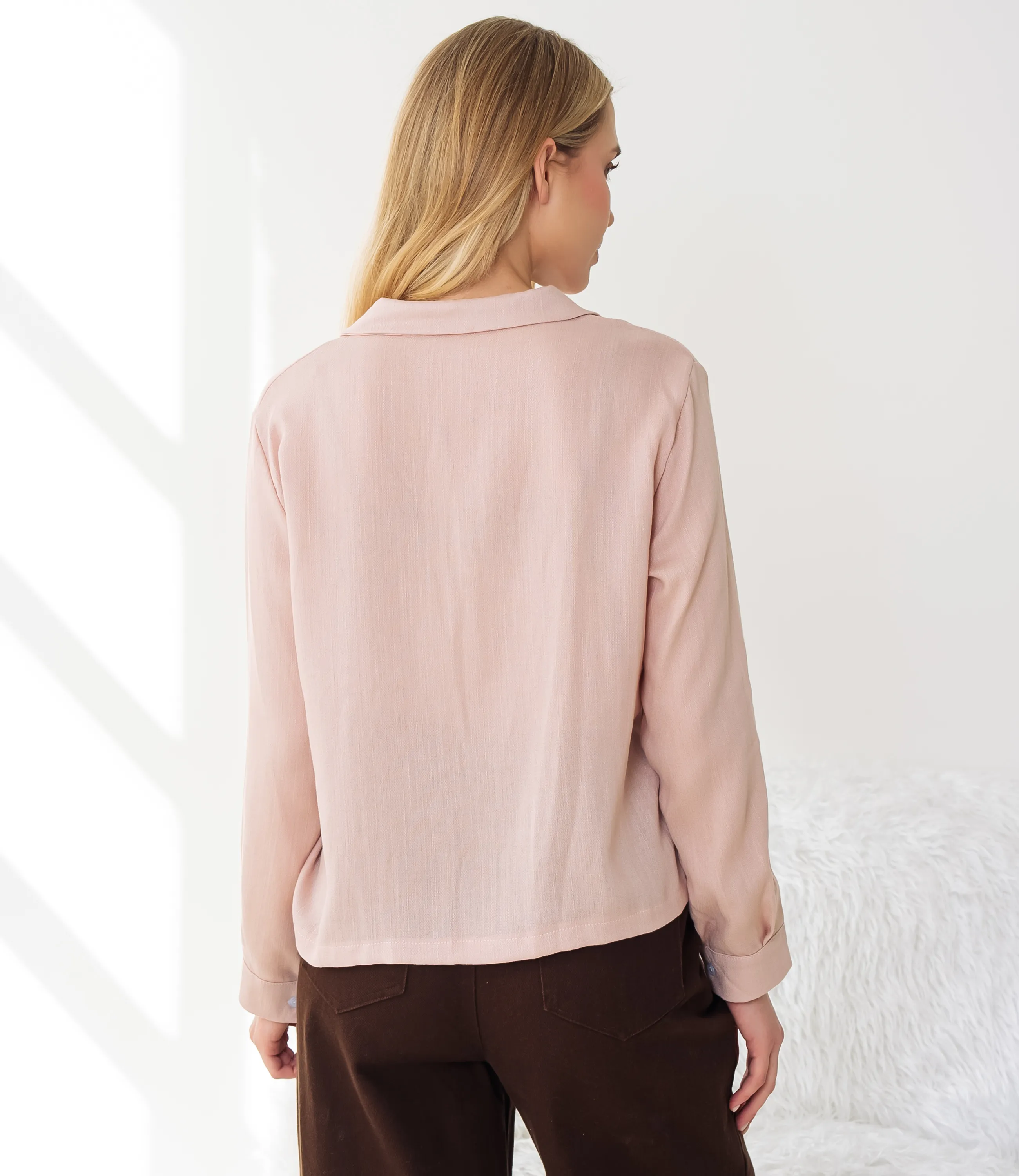 Рубашка #КТ9025 (3), пудровый - фото 3