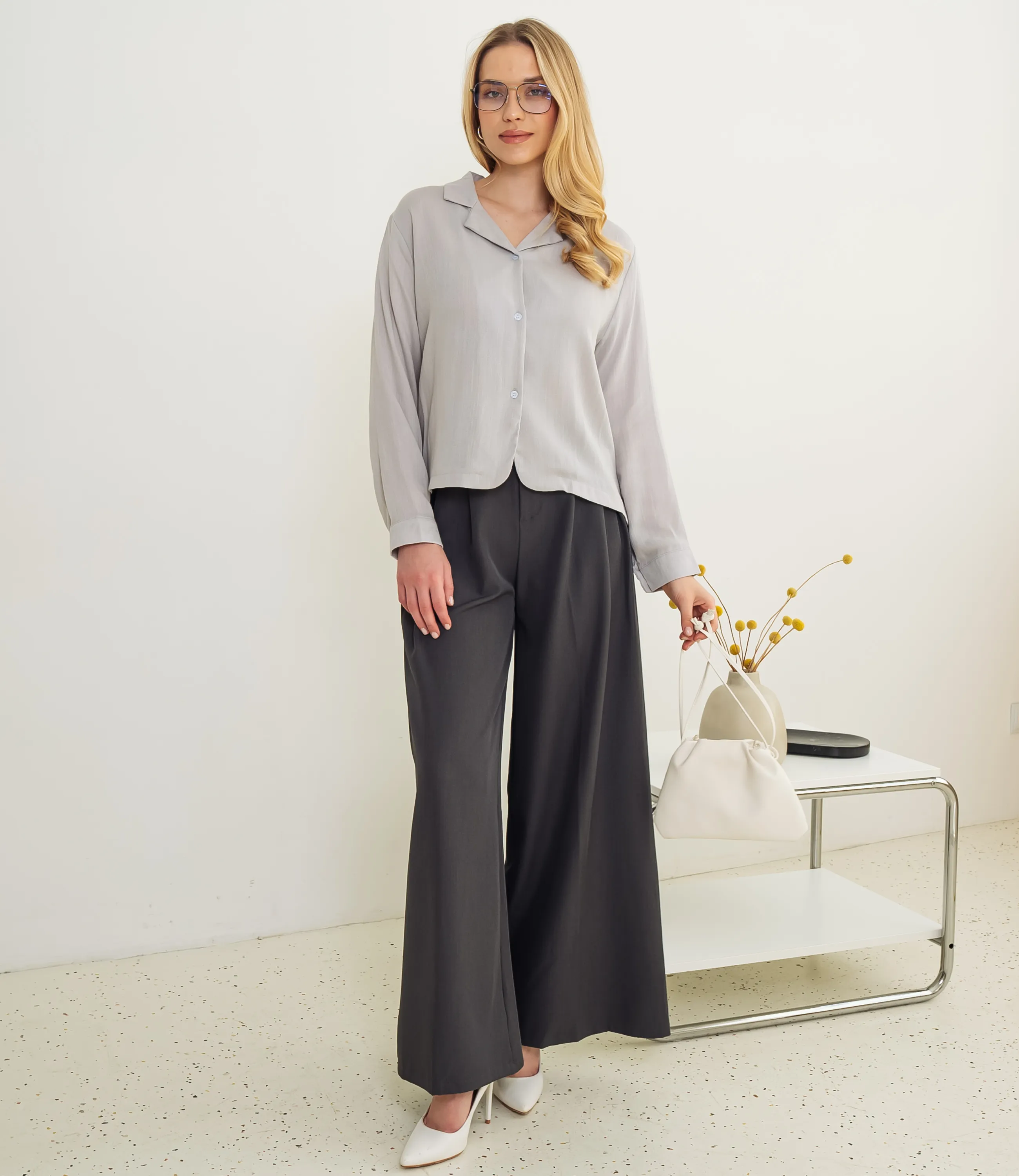 Рубашка #КТ9025 (3), светло-серый - фото 4