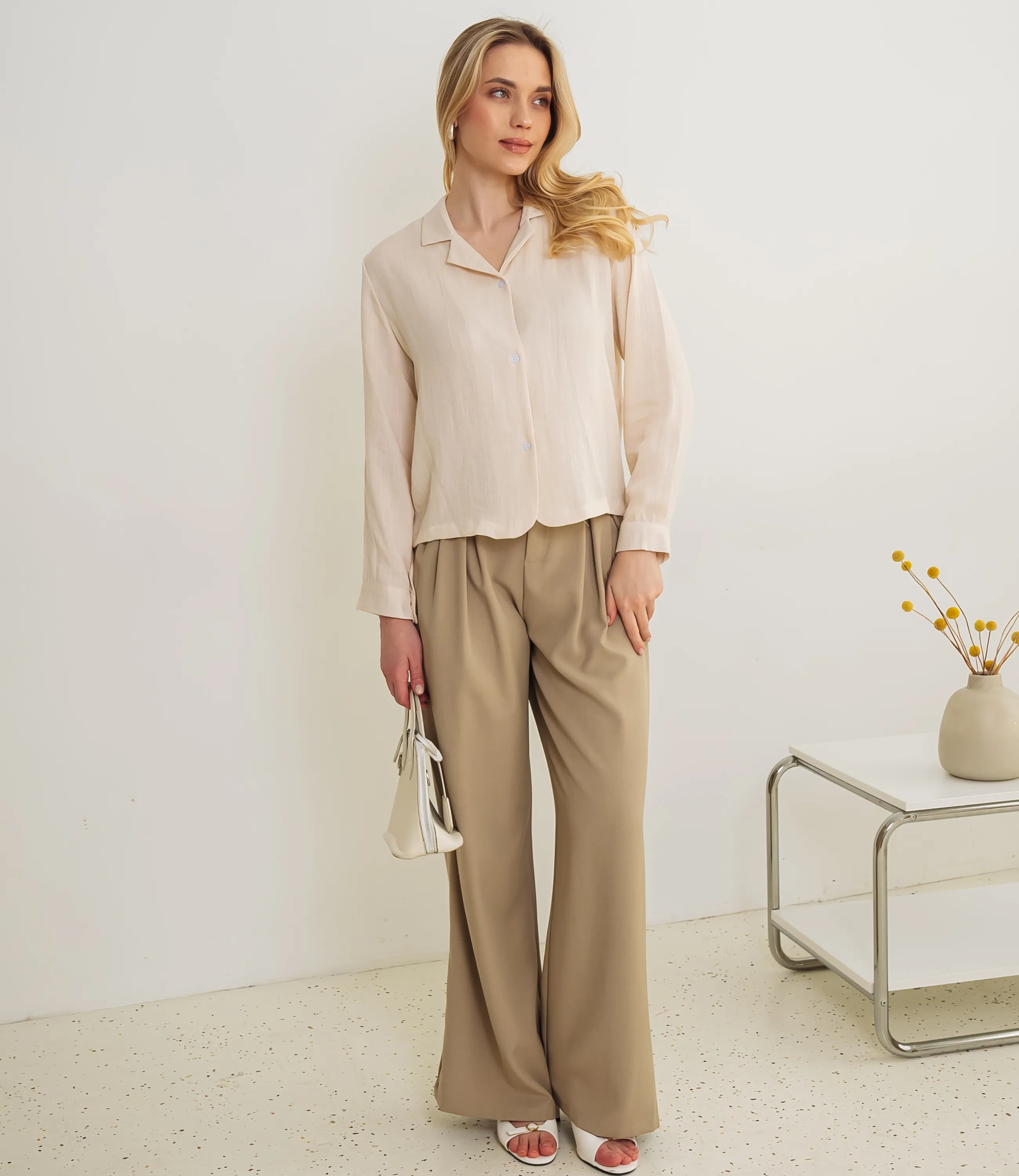 Рубашка #КТ9025 (3), светло-бежевый - фото 4