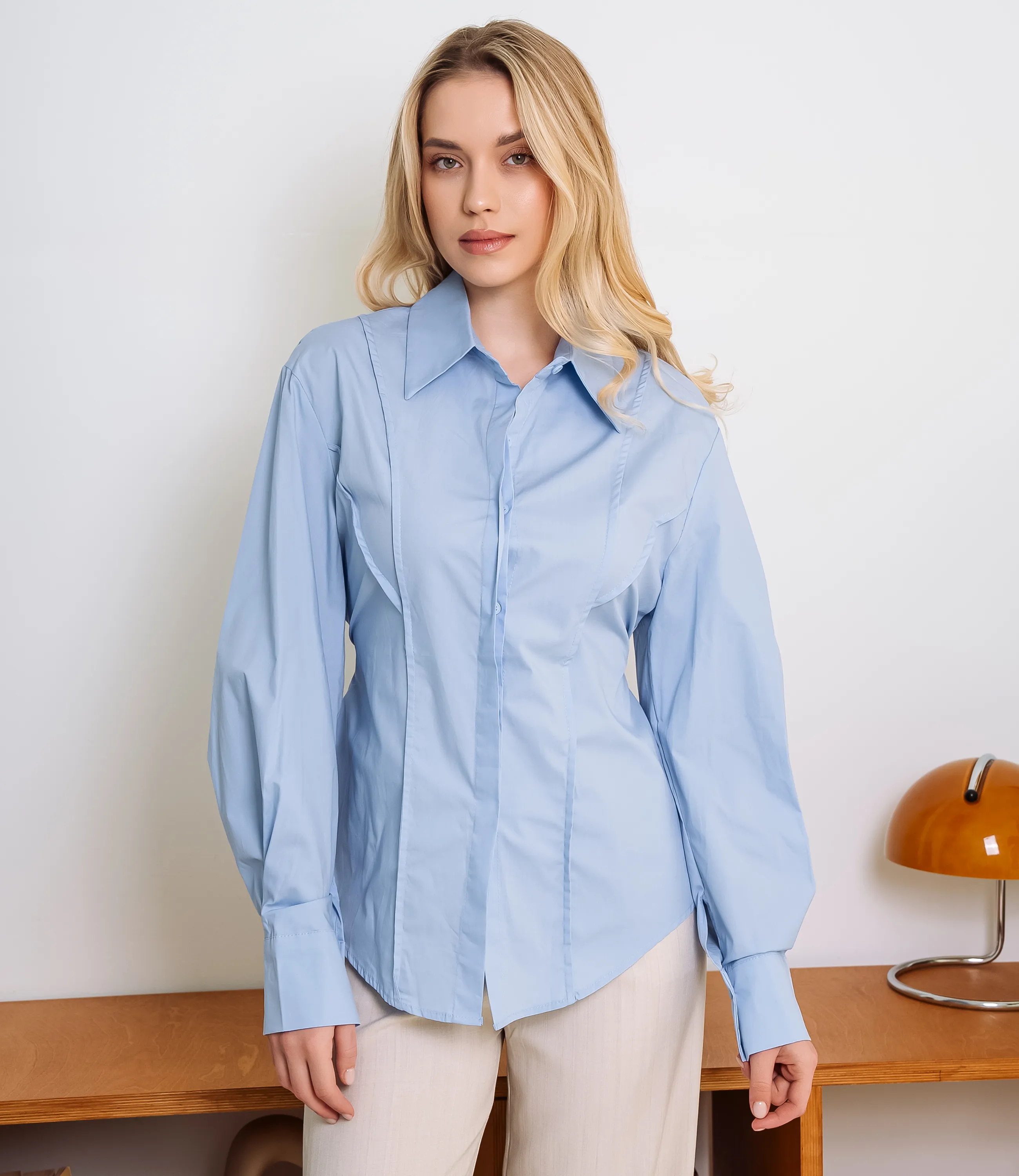 Рубашка #КТ3696, голубой - фото 1