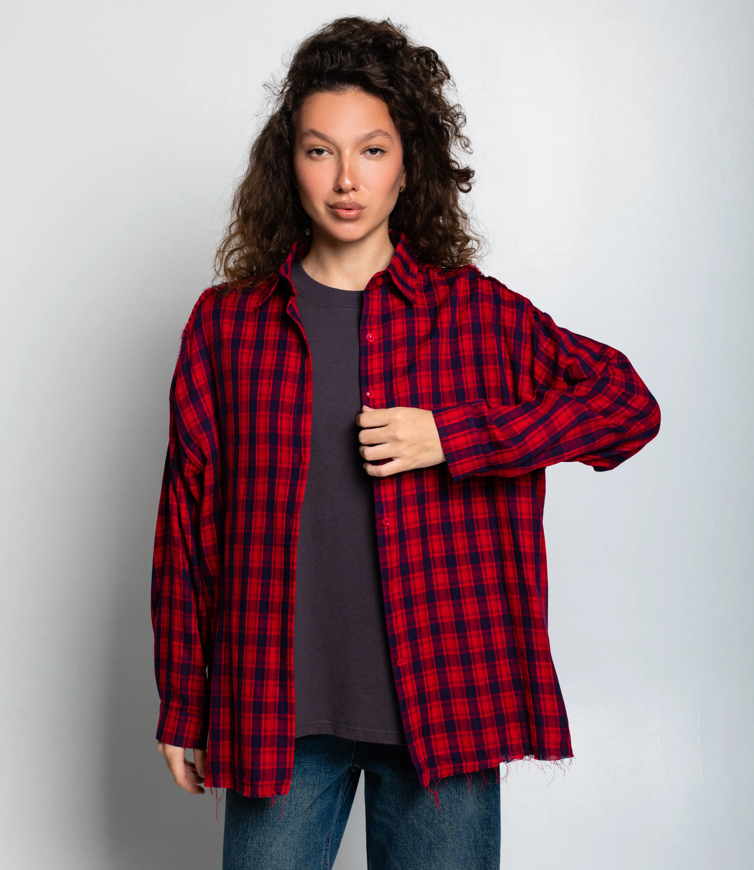 Рубашка #КТ2357 (3), синий/красный - фото 1