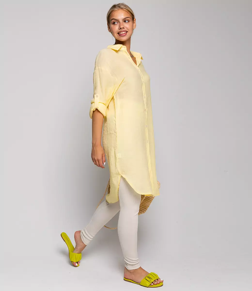 Платье-рубашка #КТ683 (2), жёлтый - фото 3