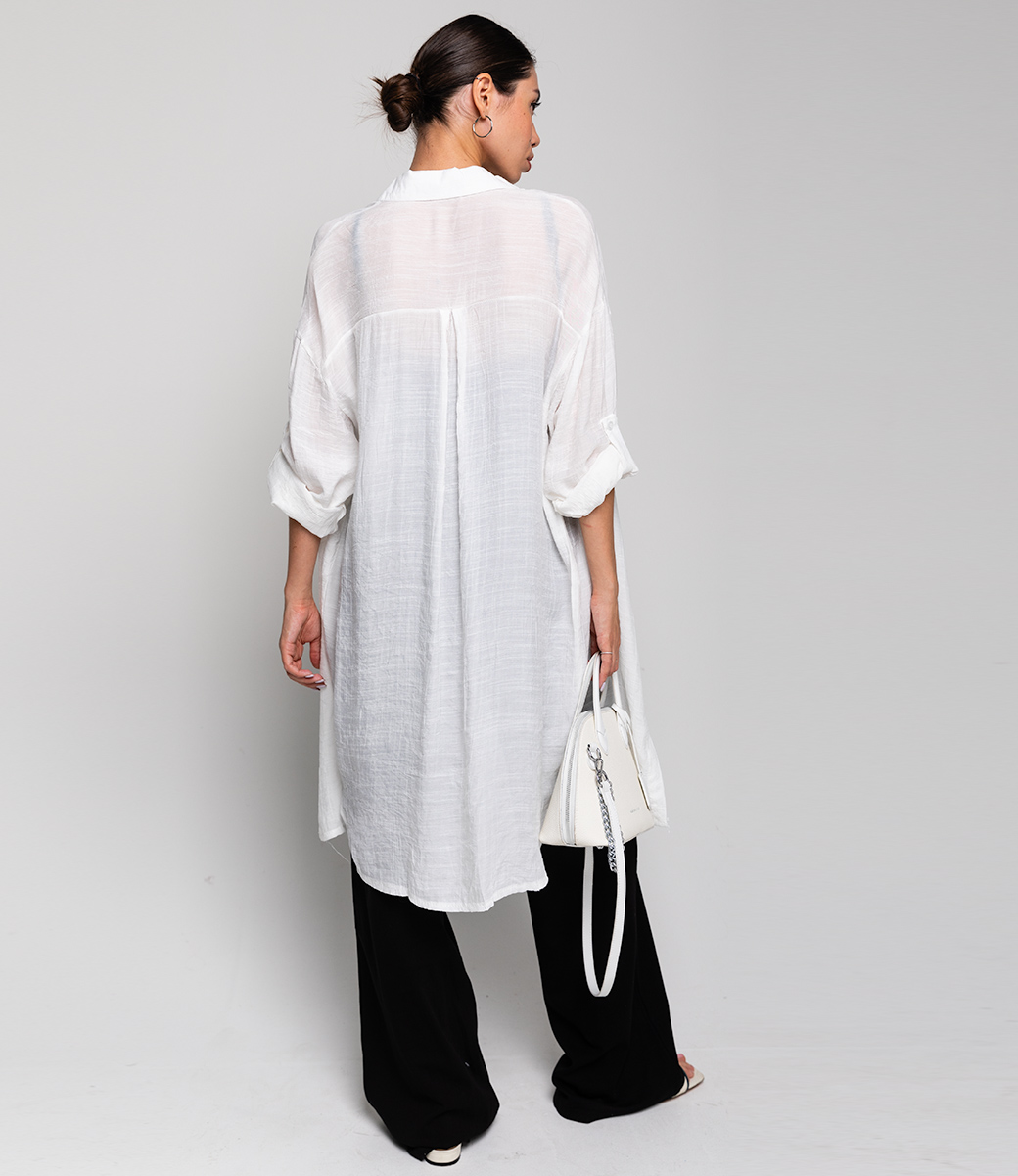 Платье-рубашка #КТ683 (2), белый - фото 4