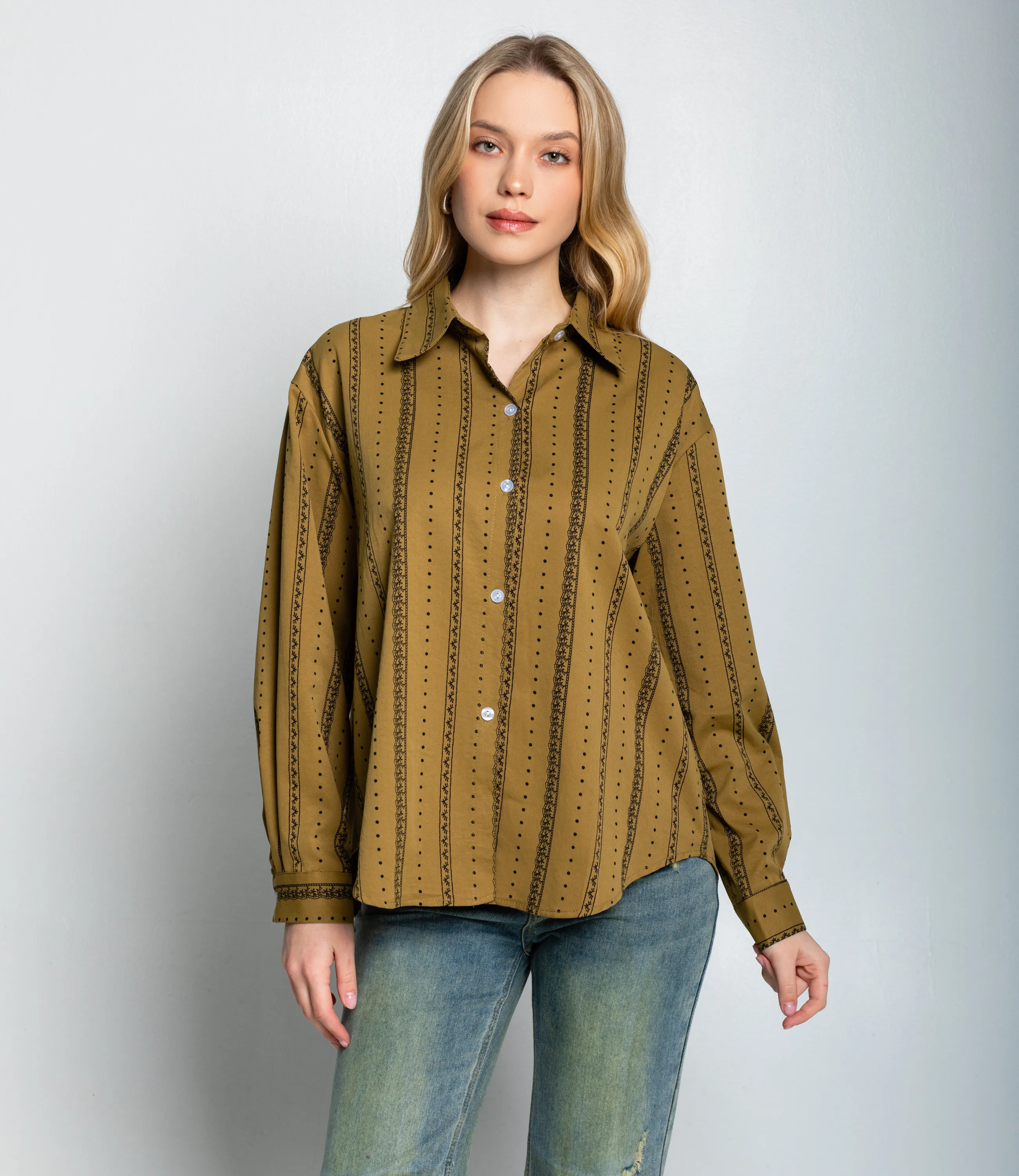 Рубашка #КТ129 (1), оливковый - фото 1