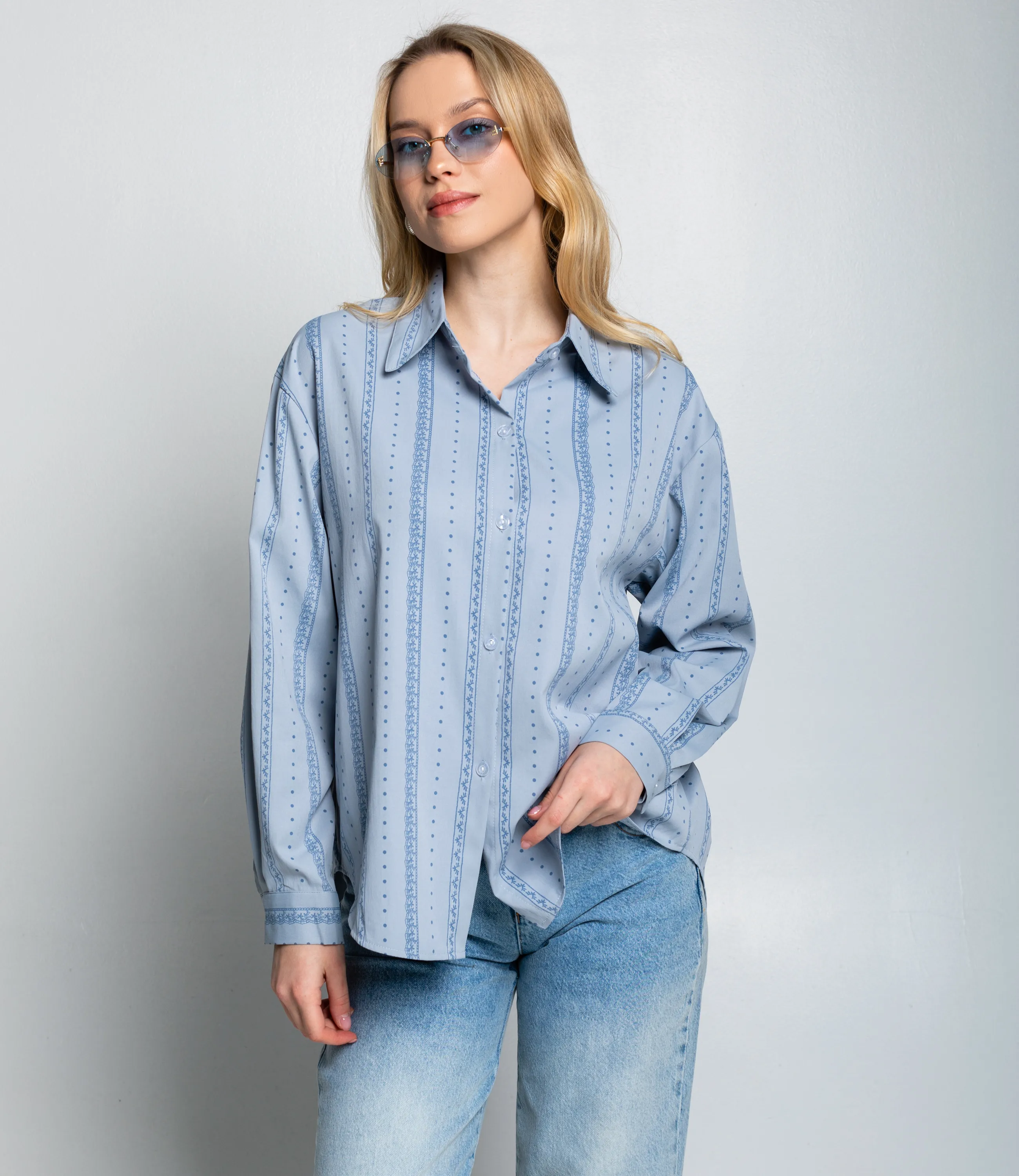 Рубашка #КТ129 (1), голубой - фото 1