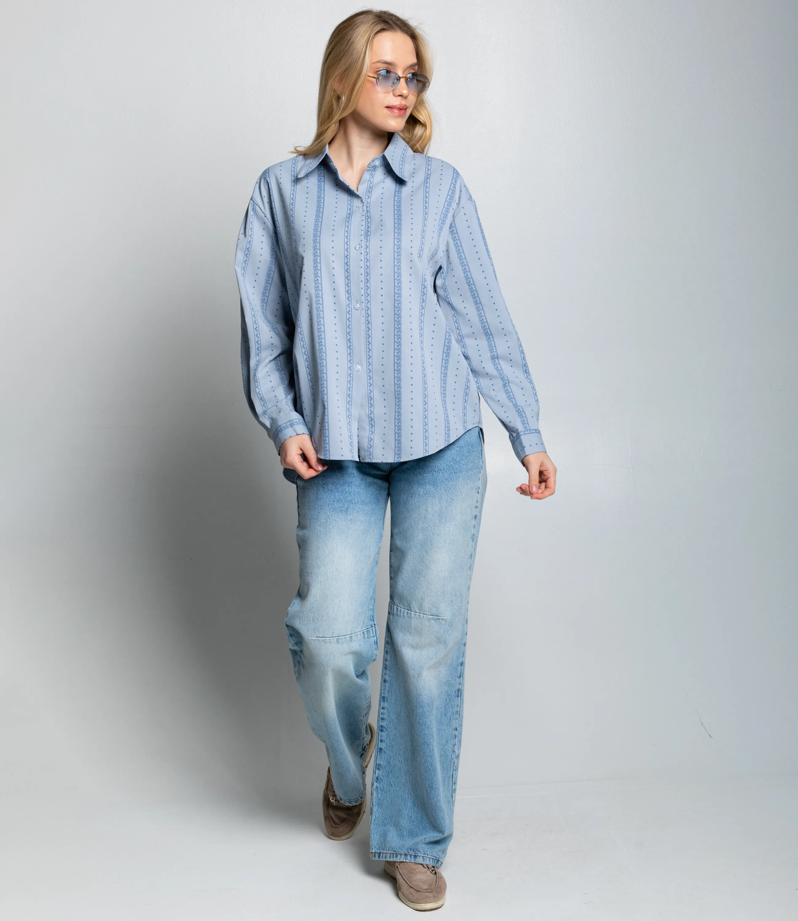 Рубашка #КТ129 (1), голубой - фото 4