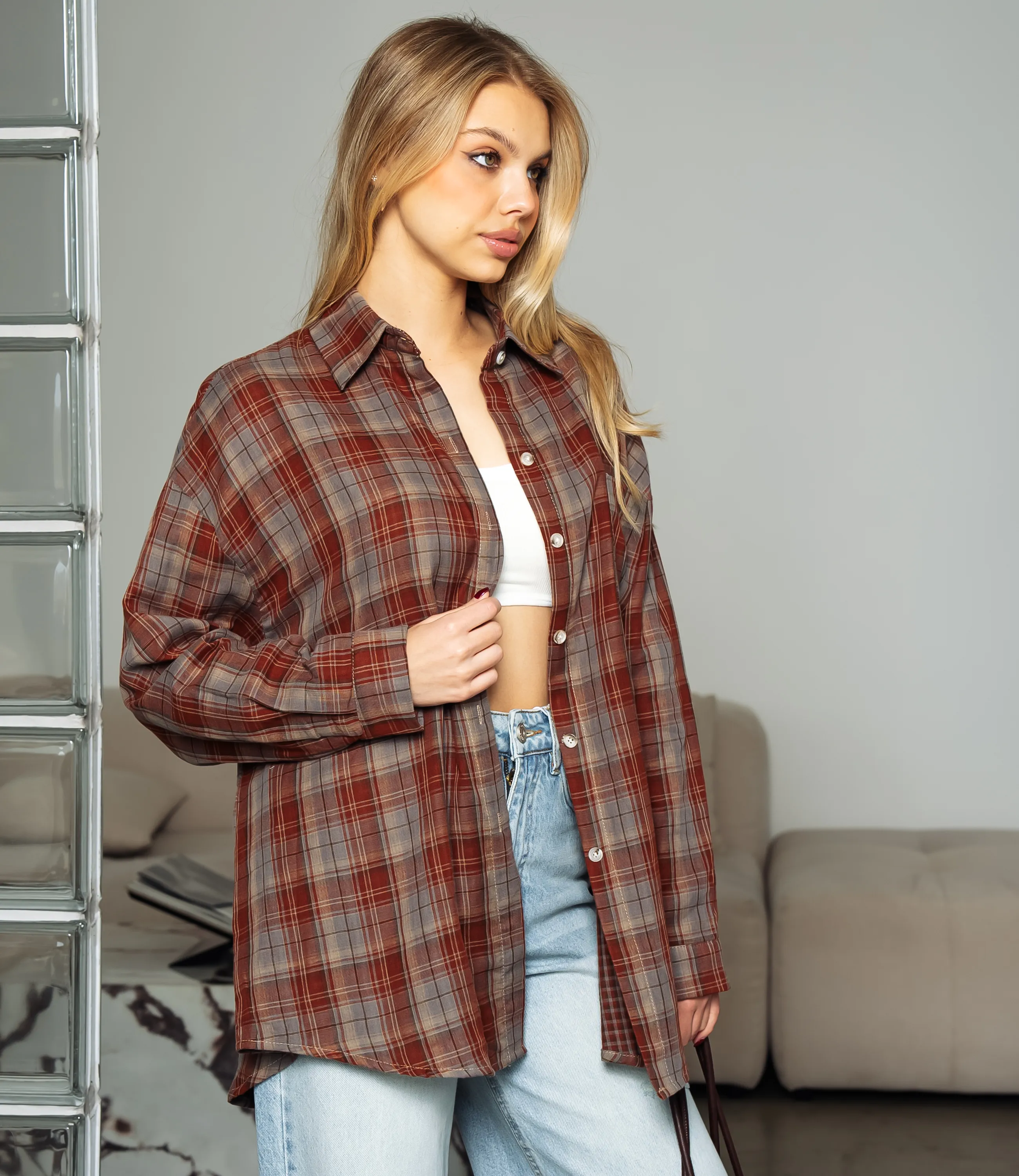 Рубашка #КТ7008 (2)-4, серый - фото 2