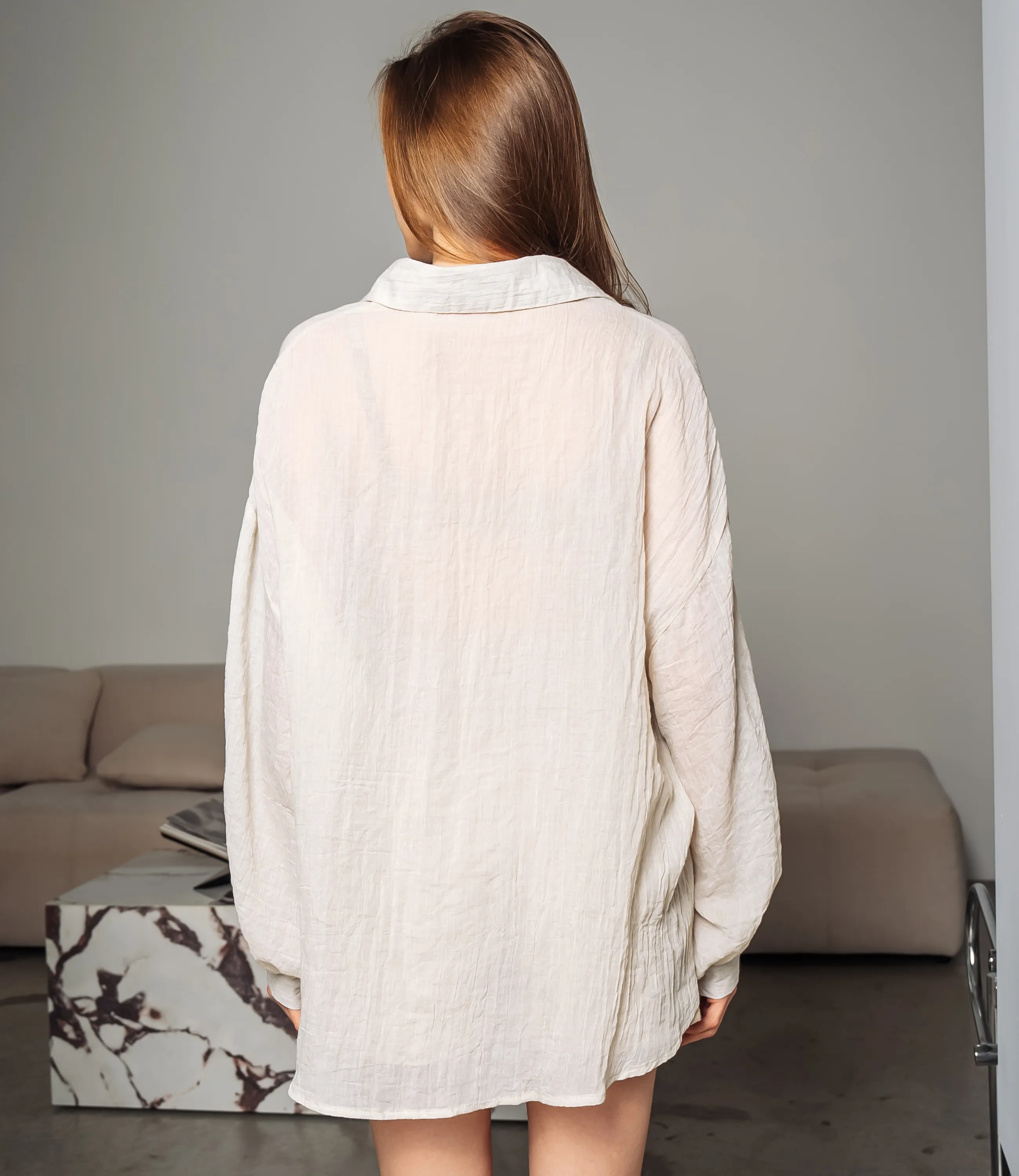 Рубашка #ОКТ115002, светло-бежевый - фото 3