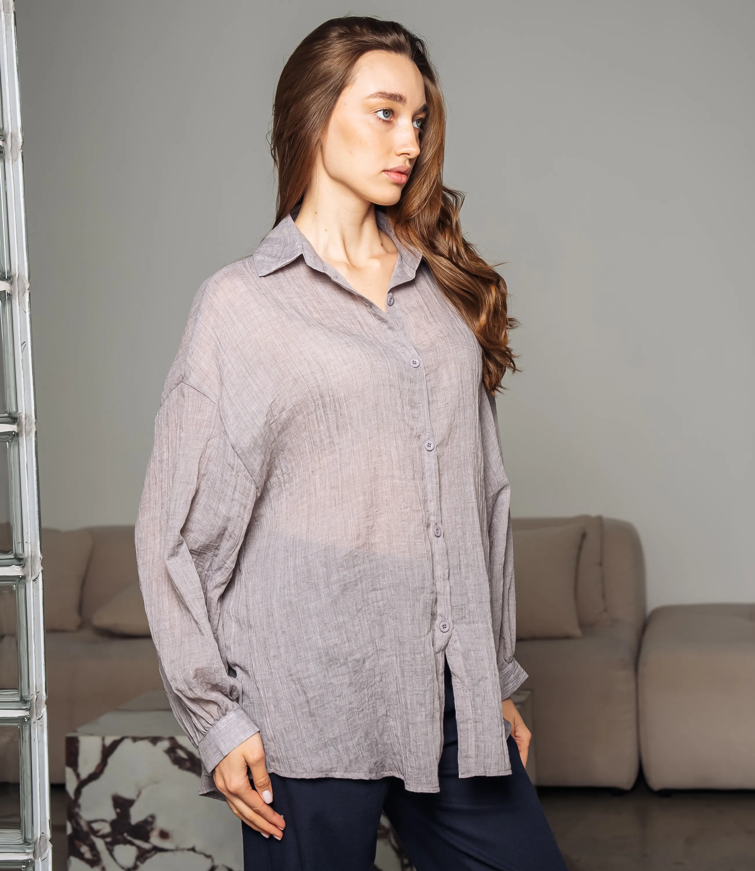 Рубашка #ОКТ115002, серый - фото 2