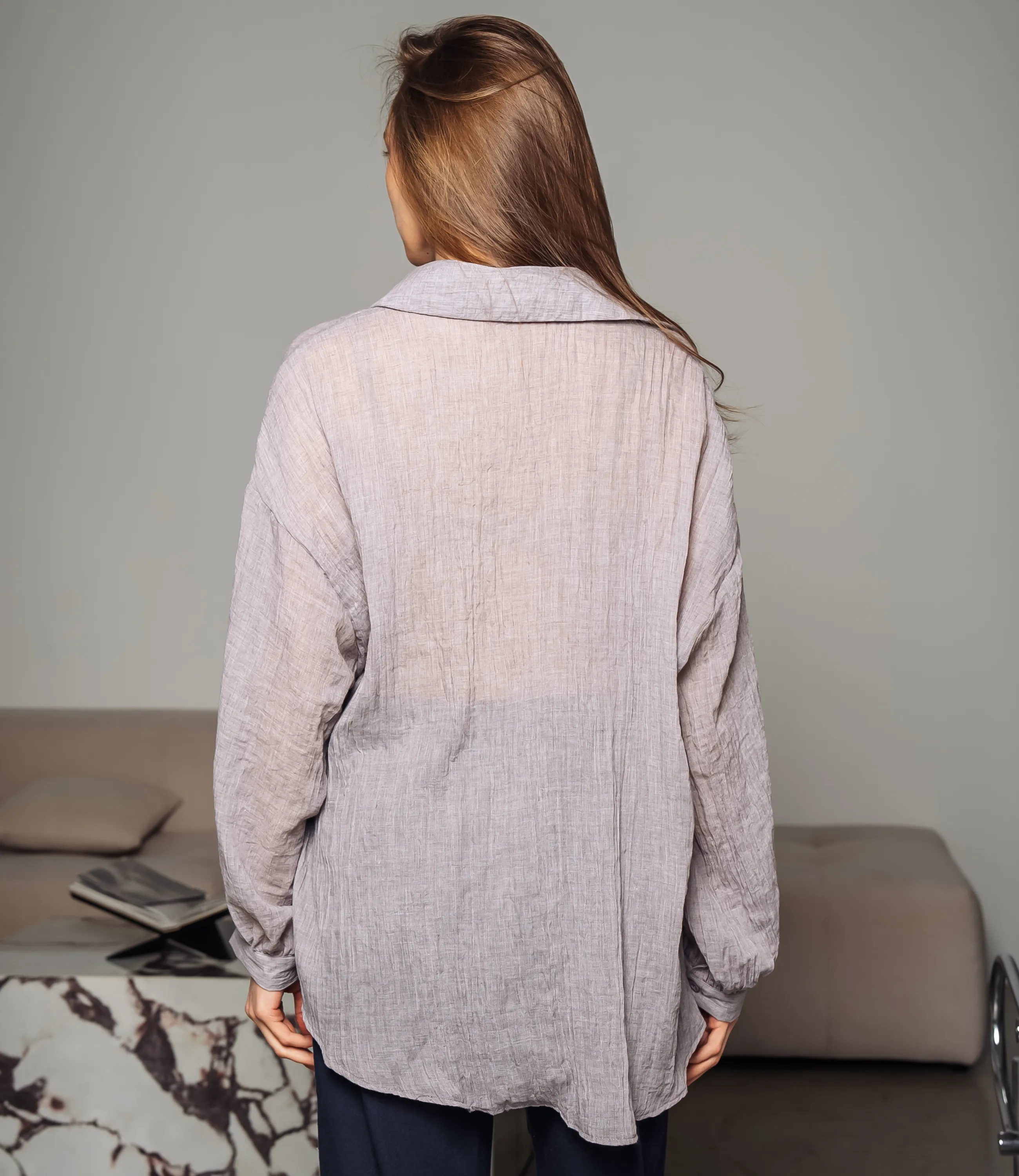 Рубашка #ОКТ115002, серый - фото 3