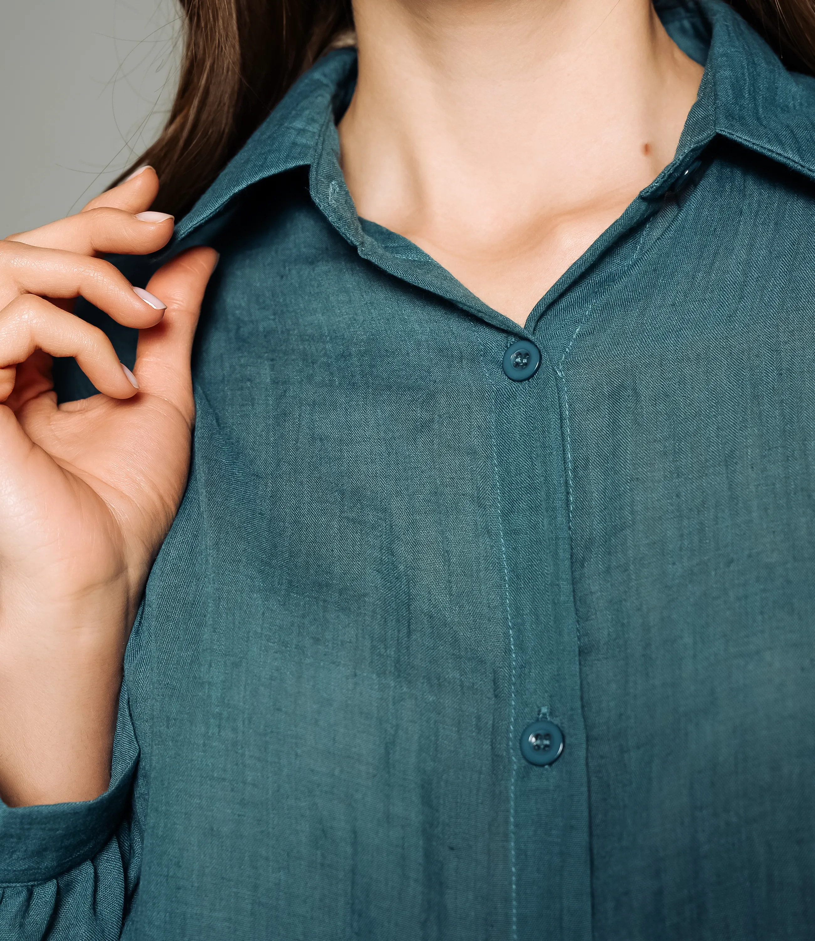 Рубашка #ОКТ115002, морская волна - фото 5