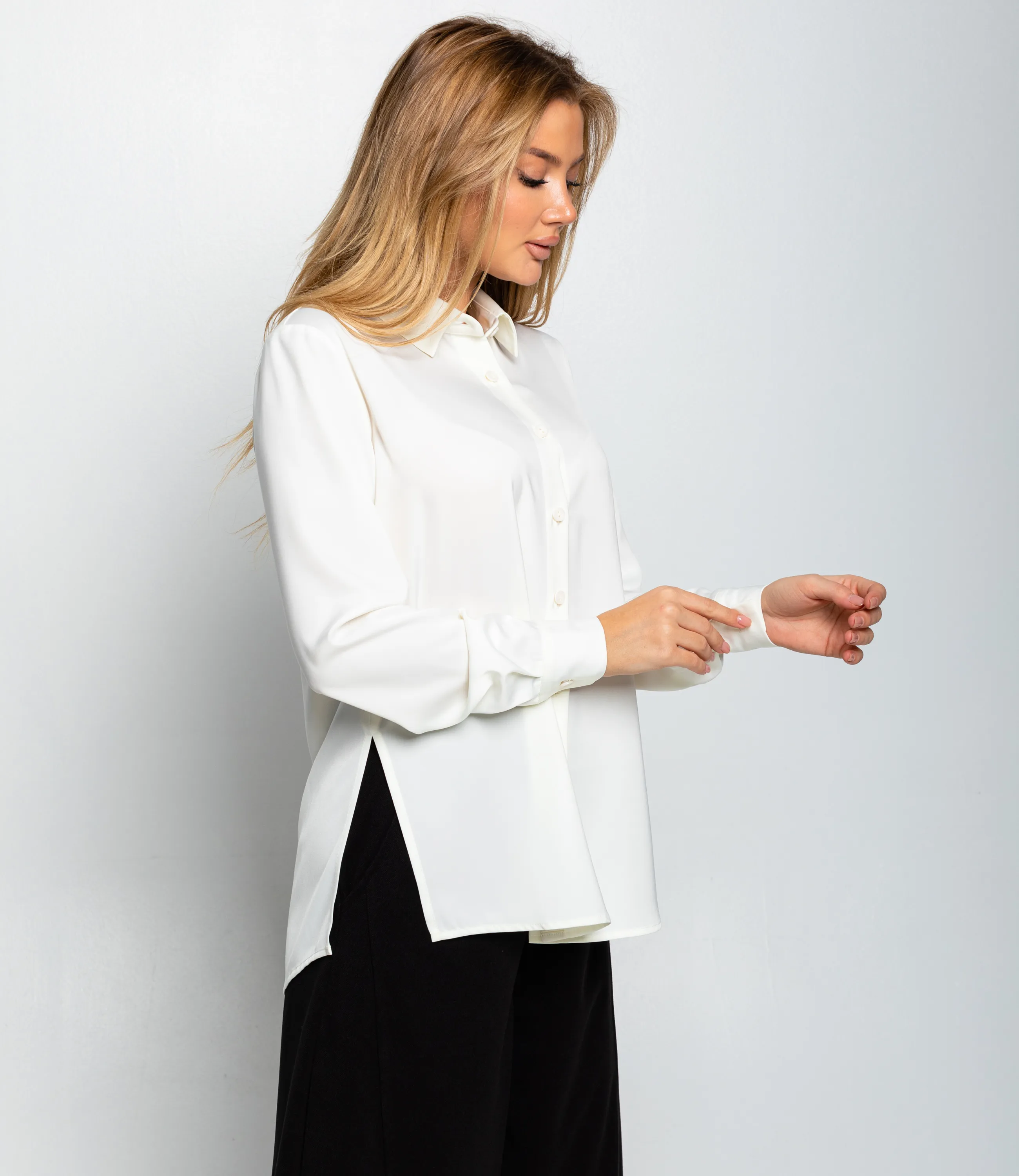 Блуза #1В2321, молоко - фото 2