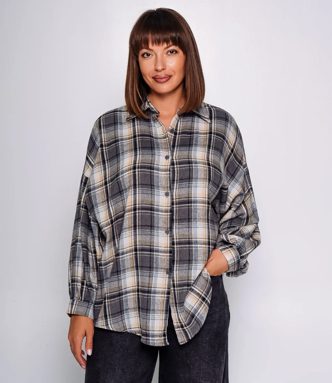 Рубашка #КТ99305, серый - фото 1