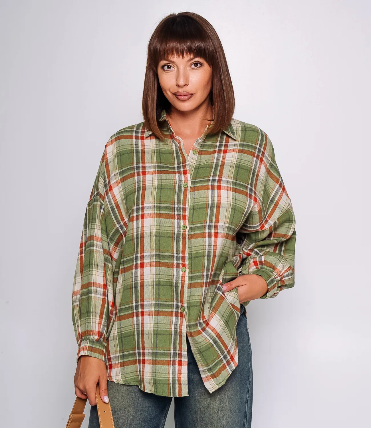 Рубашка #КТ99305, зелёный - фото 1