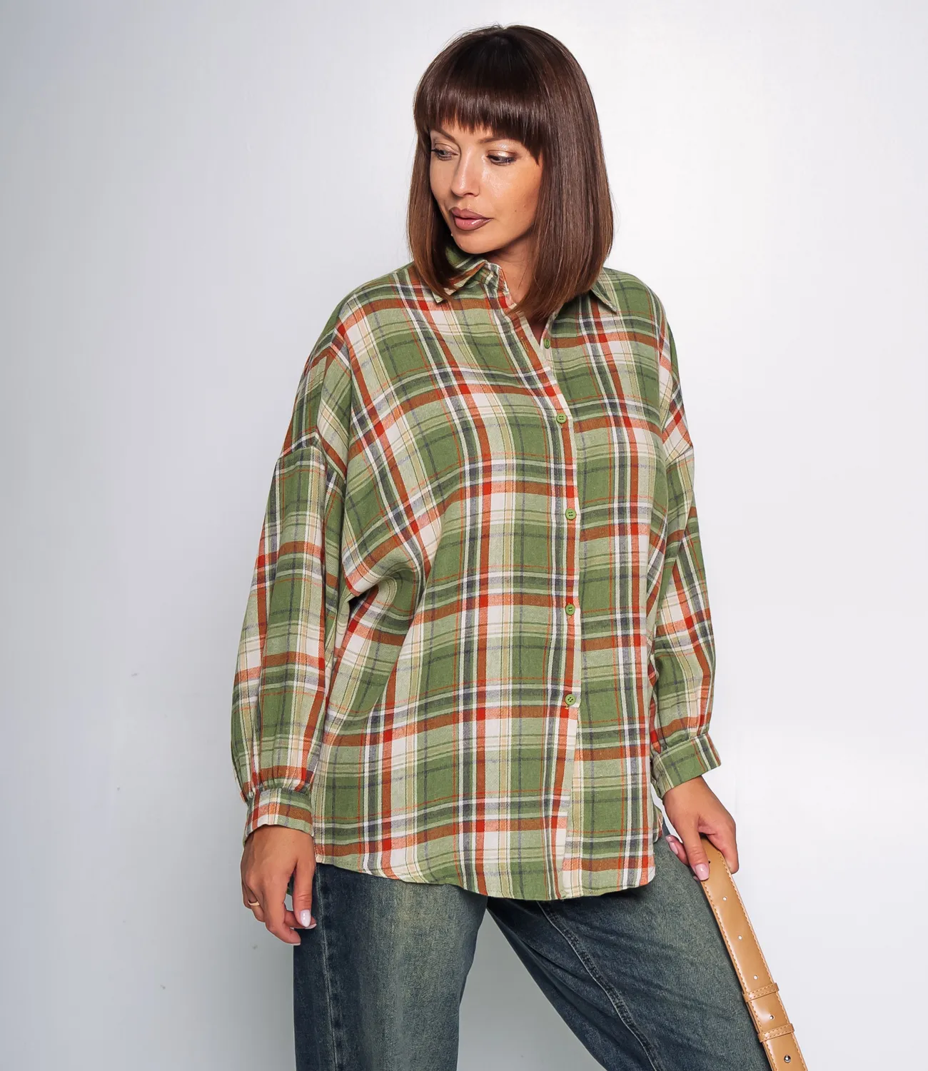 Рубашка #КТ99305, зелёный - фото 2