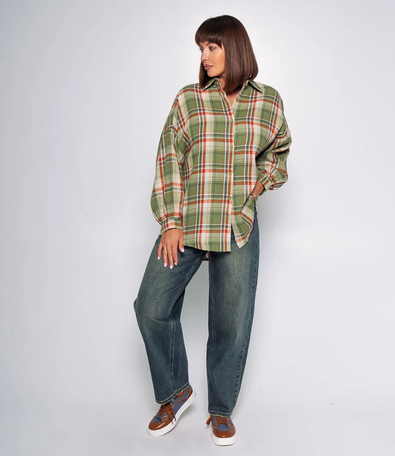 Рубашка #КТ99305, зелёный - фото 4