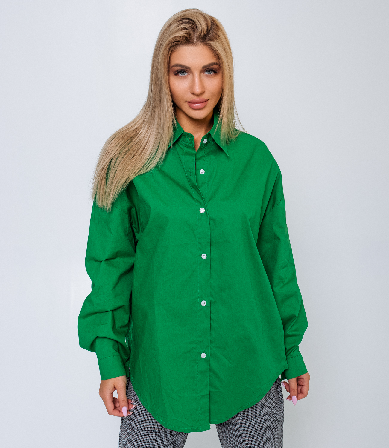 Рубашка #КТ3160 (7), зеленый - фото 1